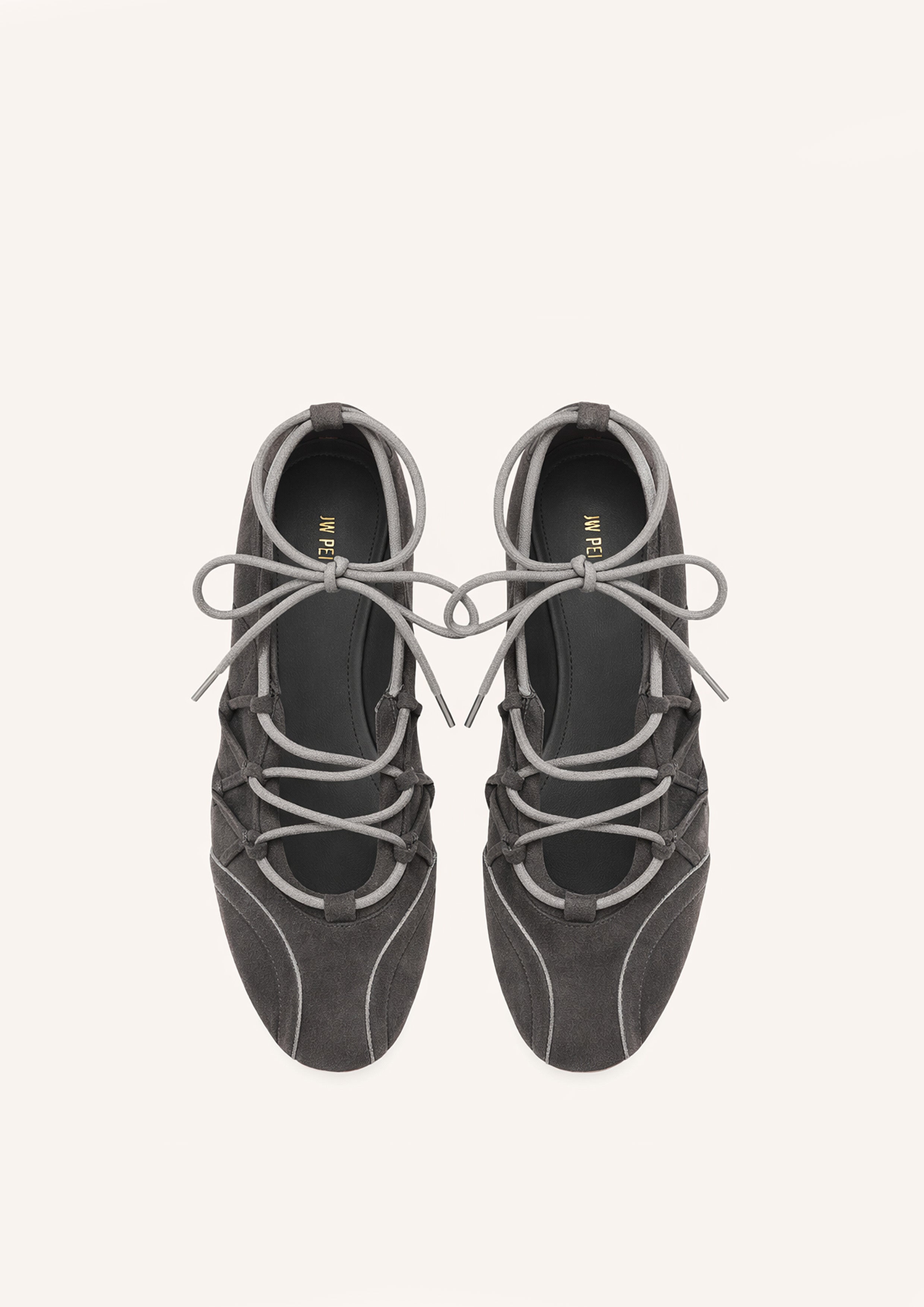 Iria Ballerines à lacets - Gris foncé