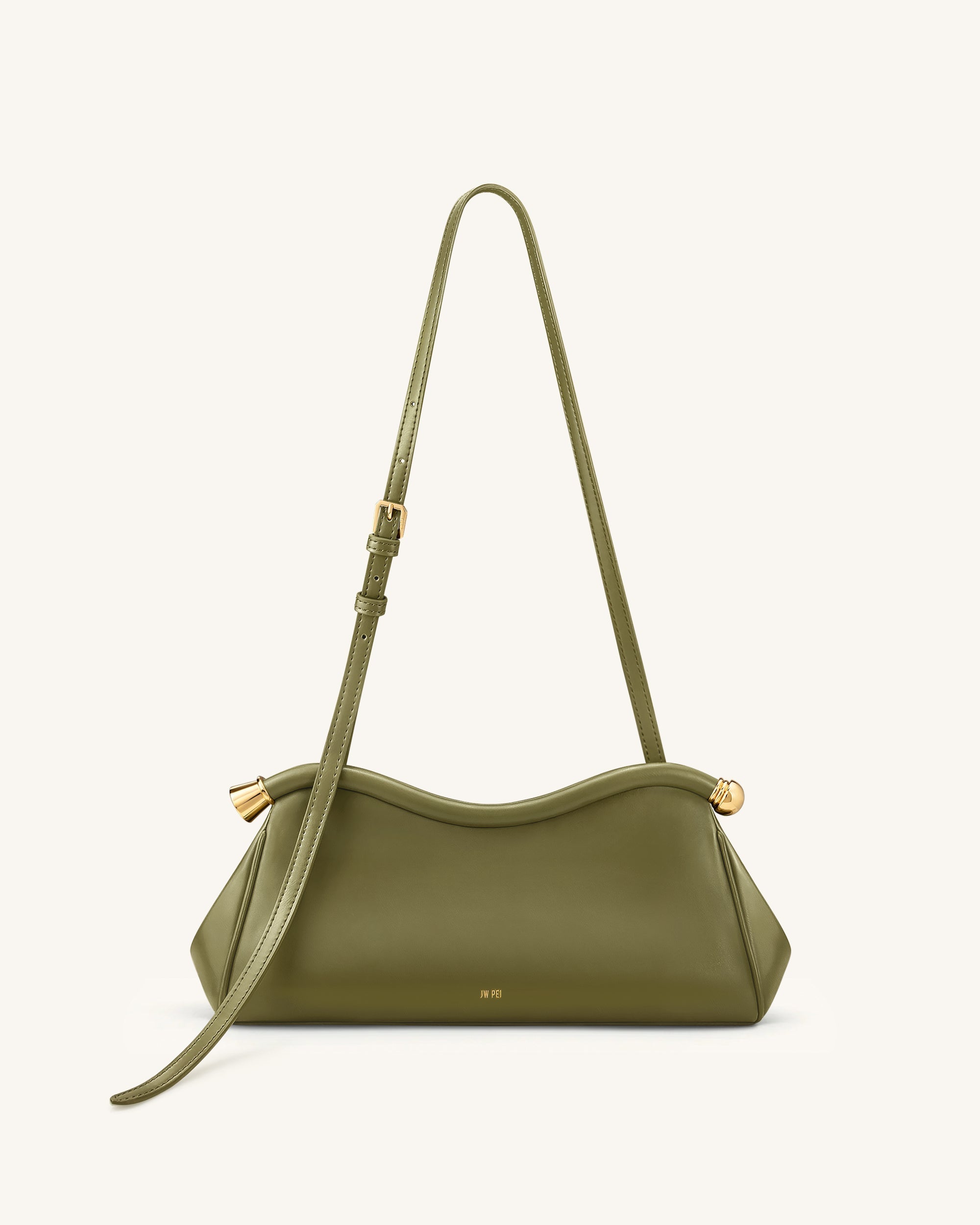 Naomi Sac à Bandoulière Incurvé - Vert Olive