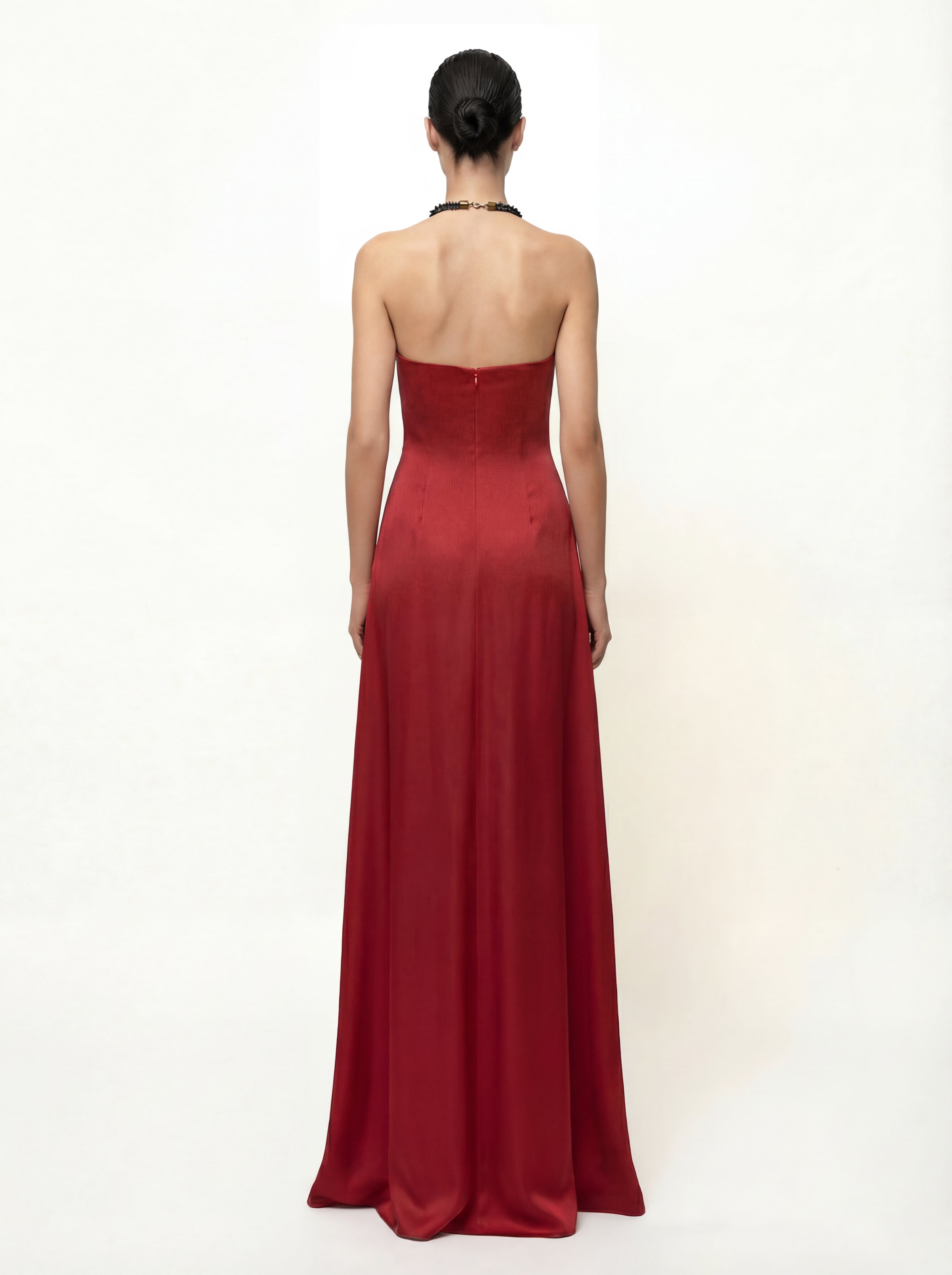 Robe longue dos nu à imprimé floral Iris - Rubis
