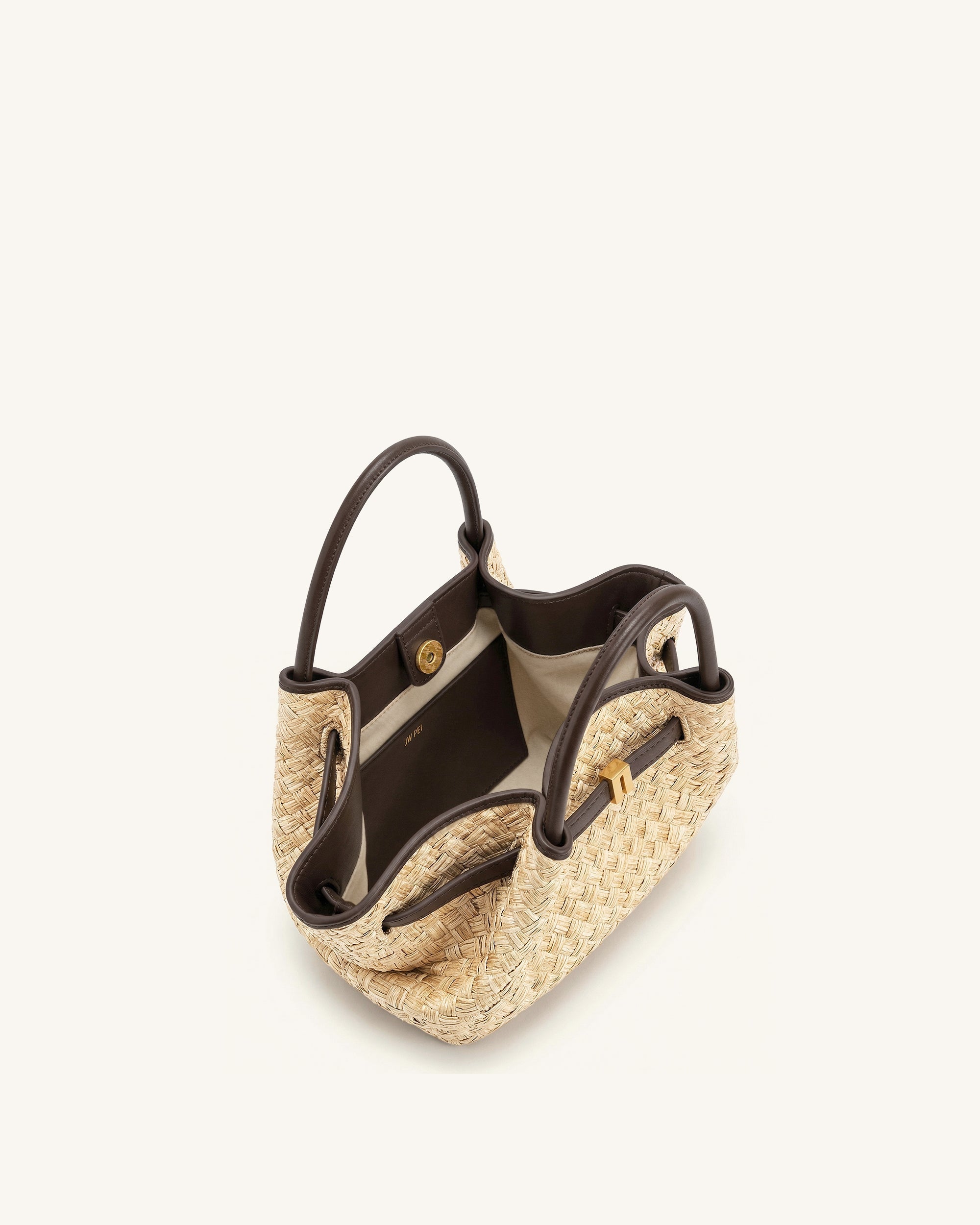 Hana Mini sac cabas en paille synthétique - Marron