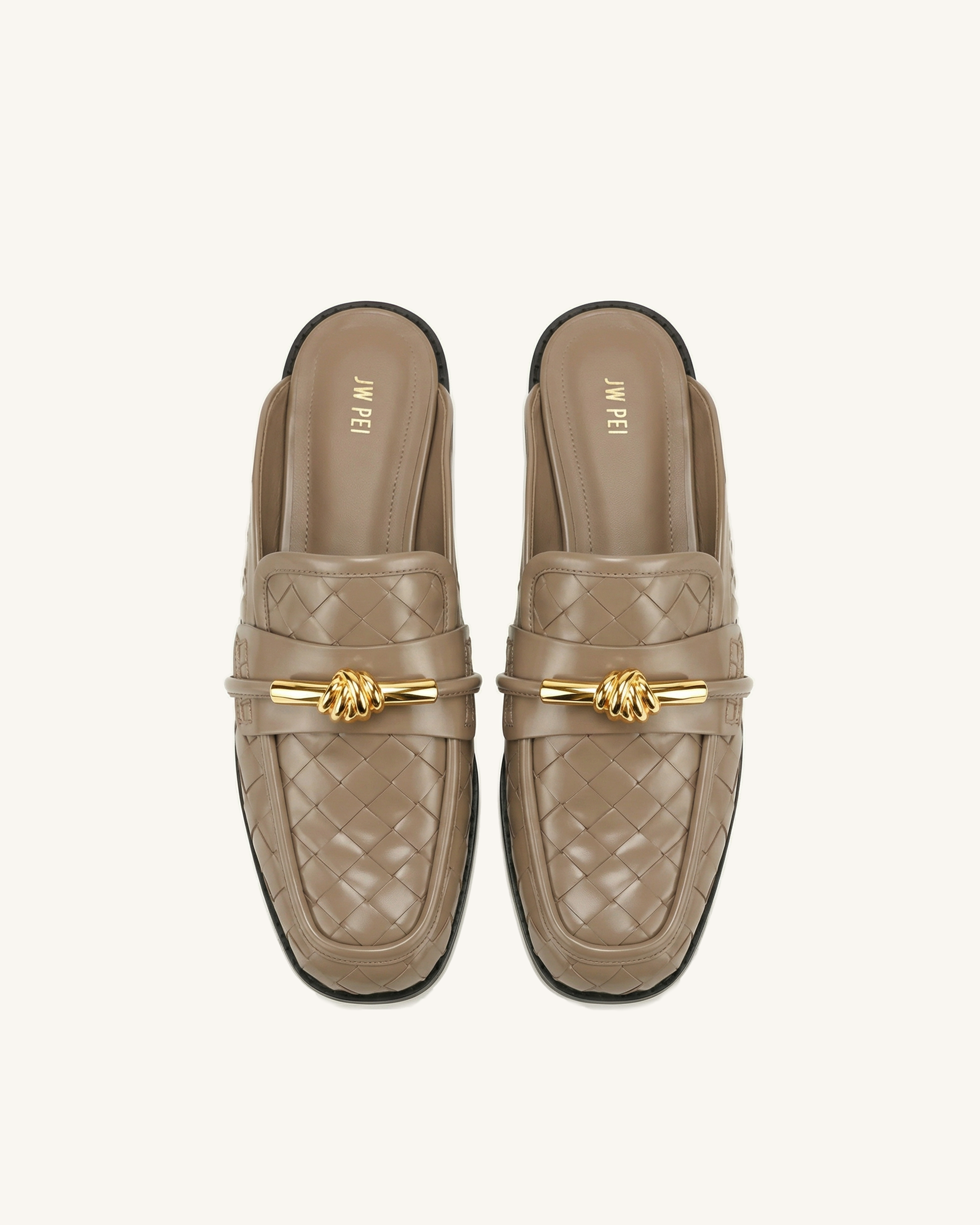 Elowen Mocassins mules tissés à mors - Kaki