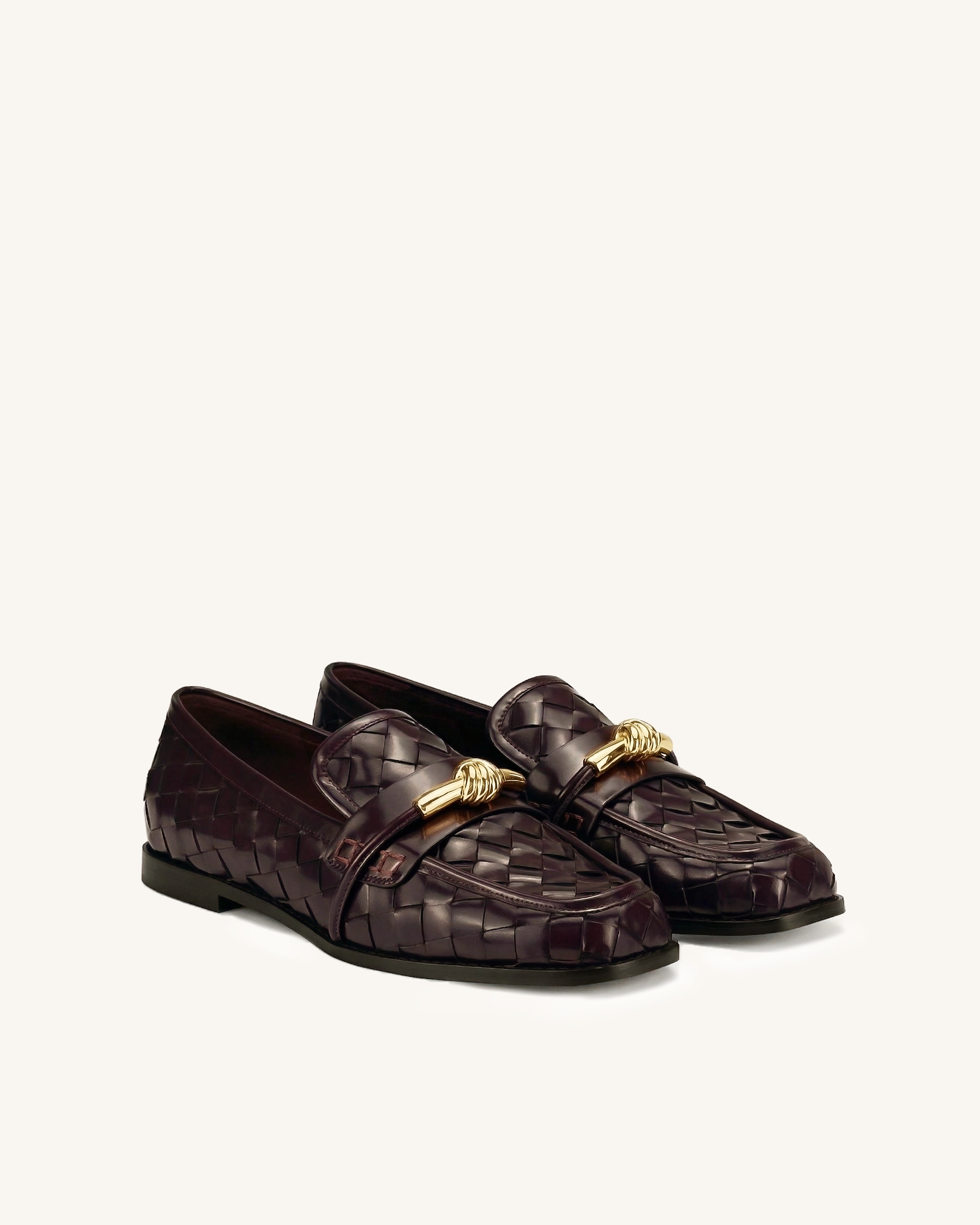 Elowen Mocassins tissés à mors - Bordeaux