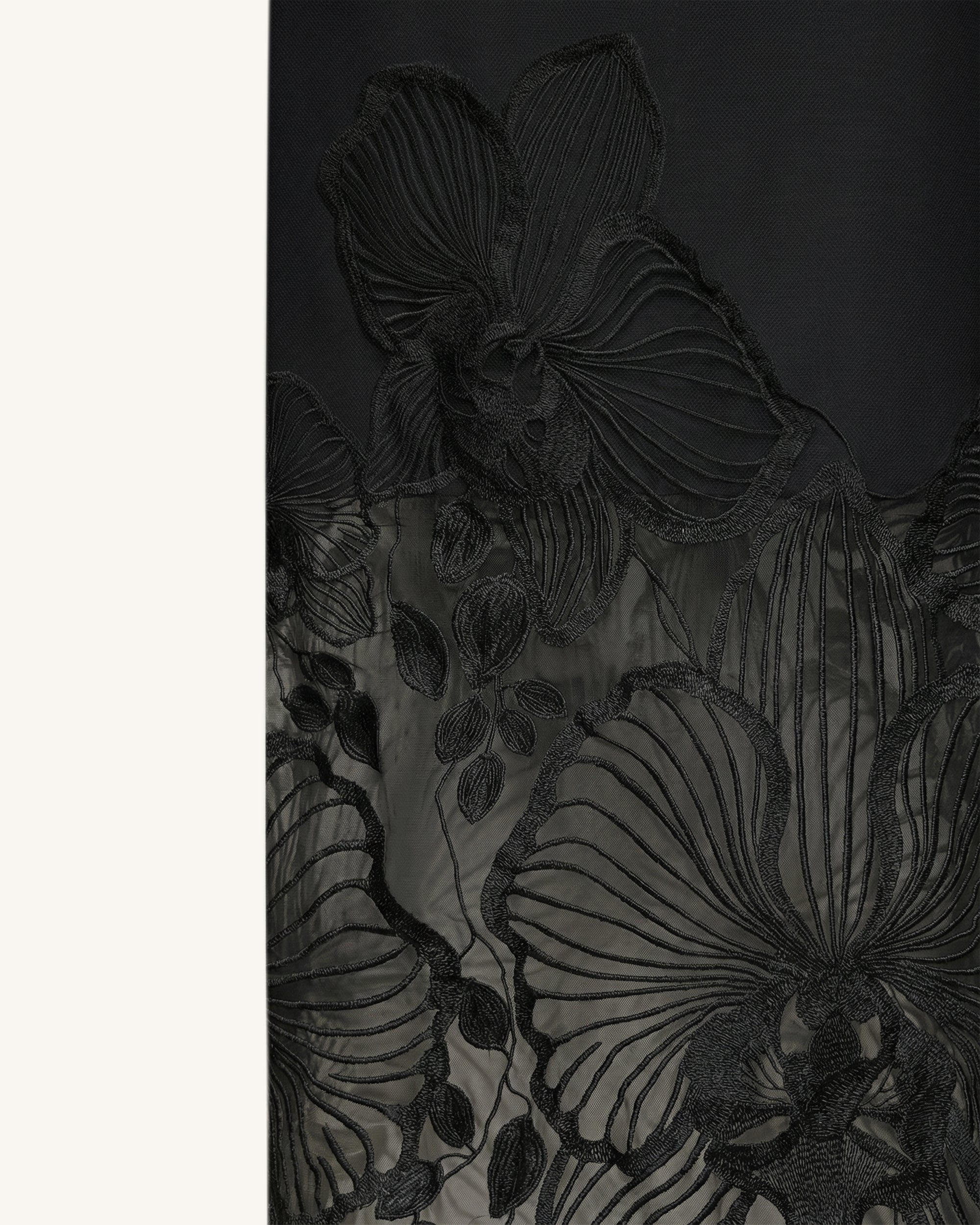 Orchid Robe corset brodée - Noir