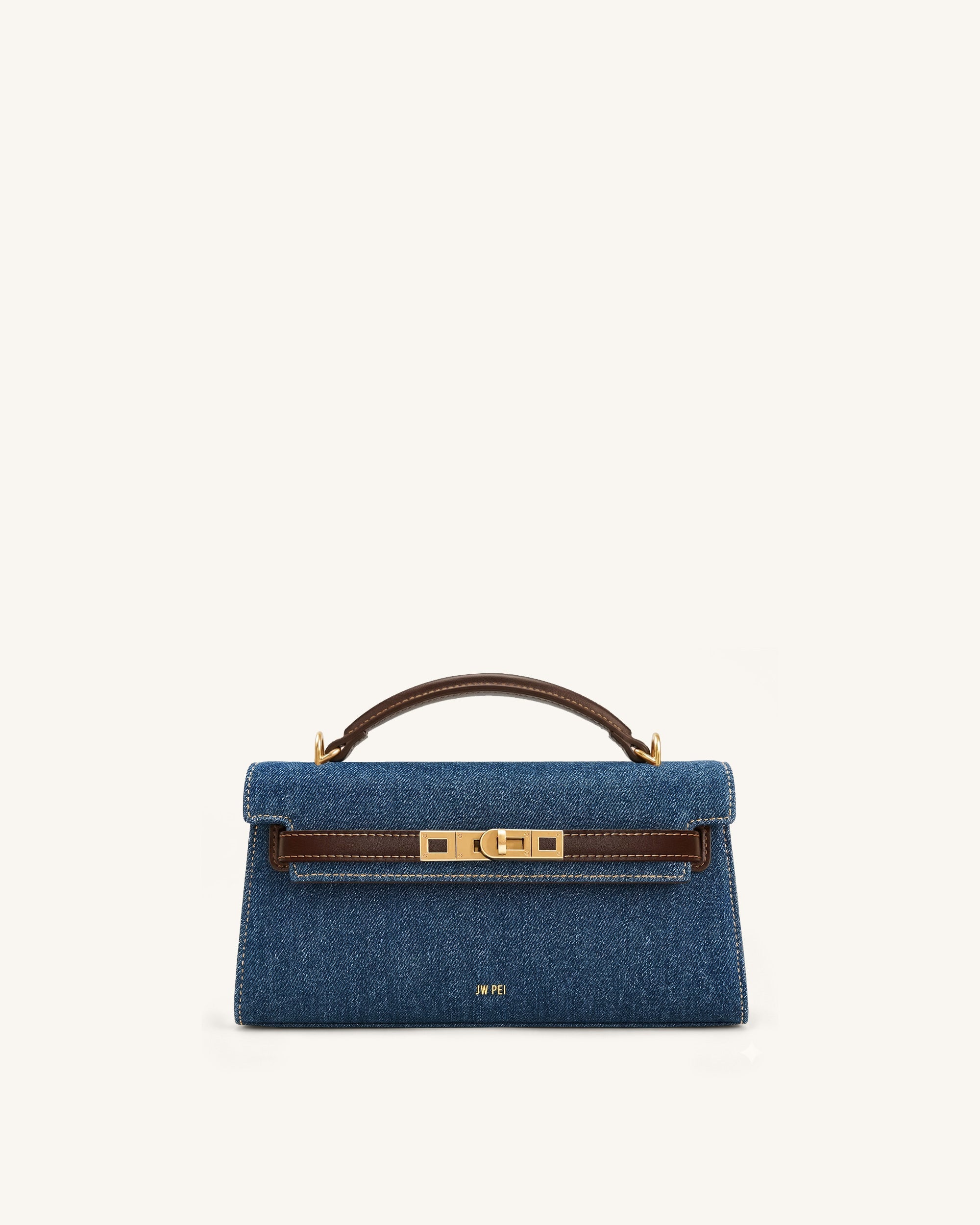 Noor Sac à main à poignée supérieure - Denim bleu