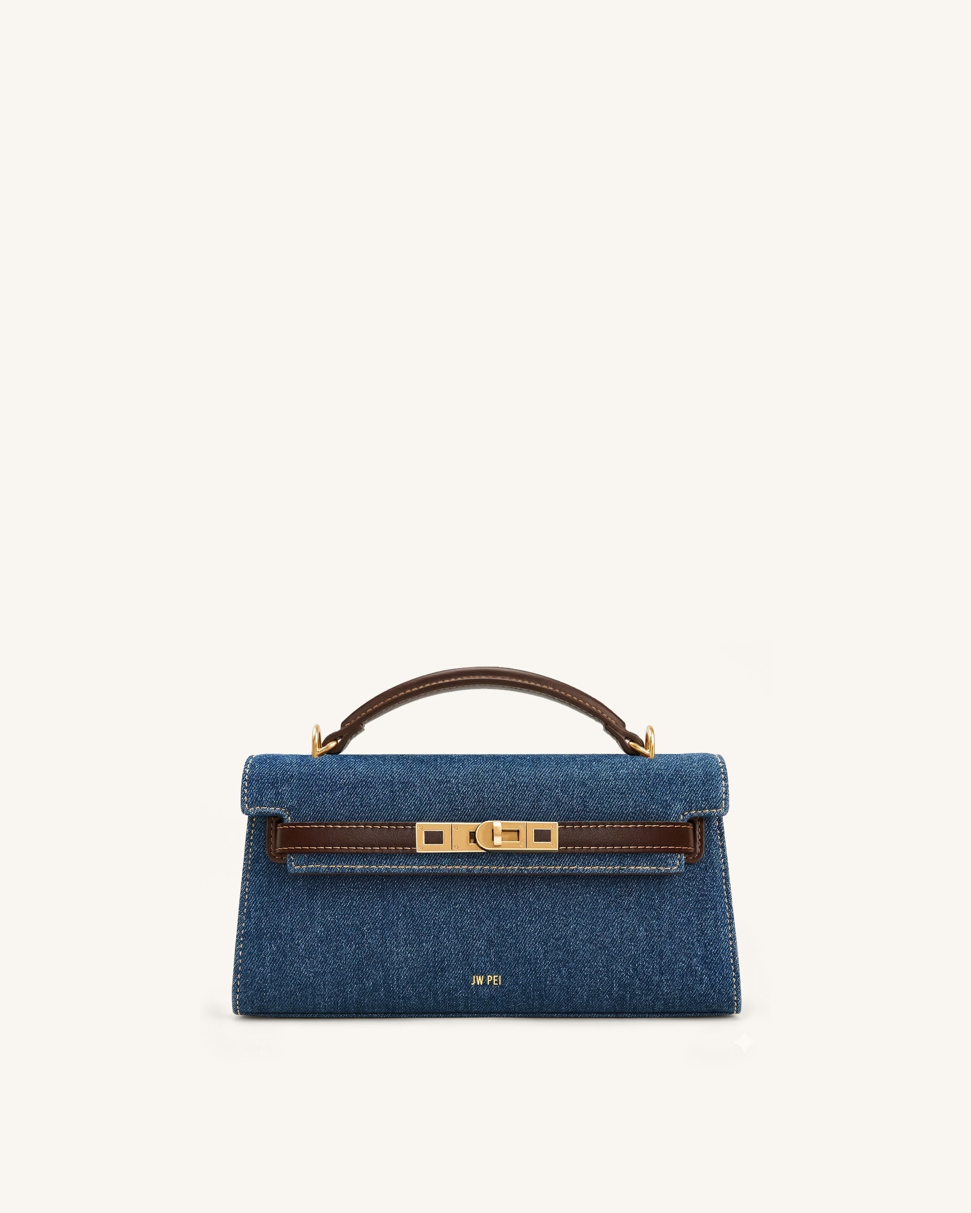 Noor Sac à main à poignée supérieure - Denim bleu