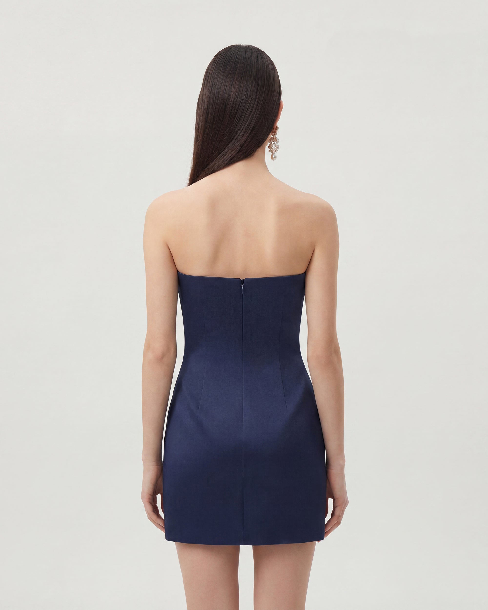 Robe mini à imprimé floral - Bleu marine