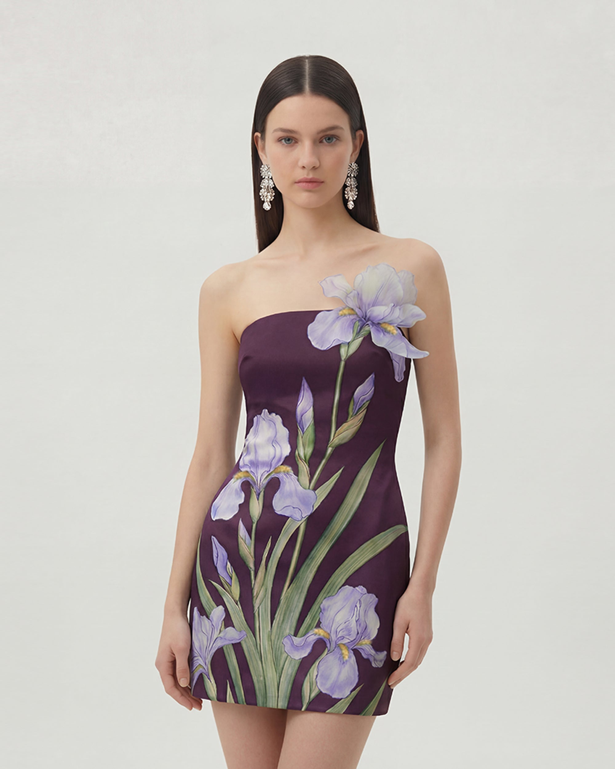 Robe mini à imprimé floral - Violet