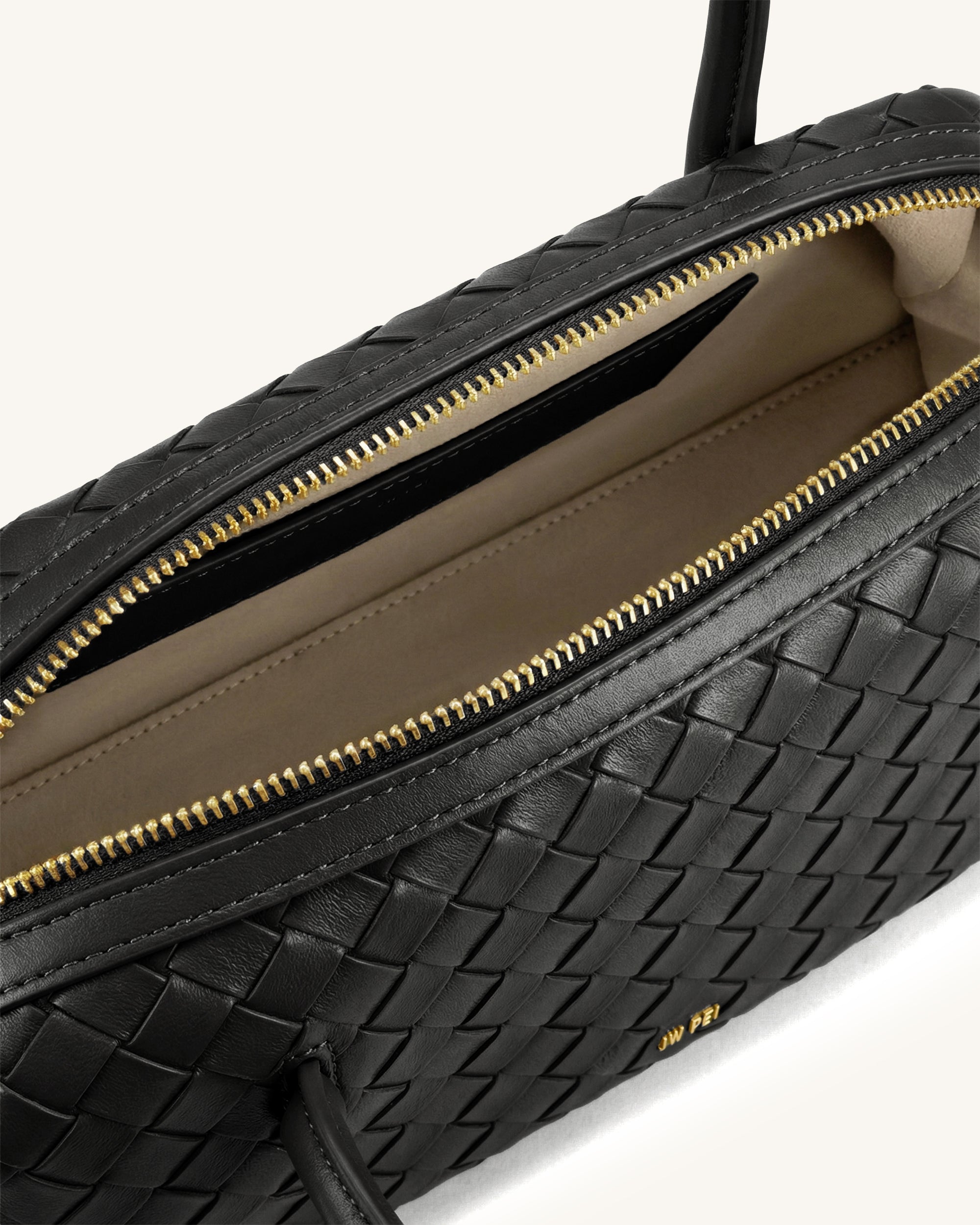 Aveline Sac à bandoulière texturé tissé - Noir