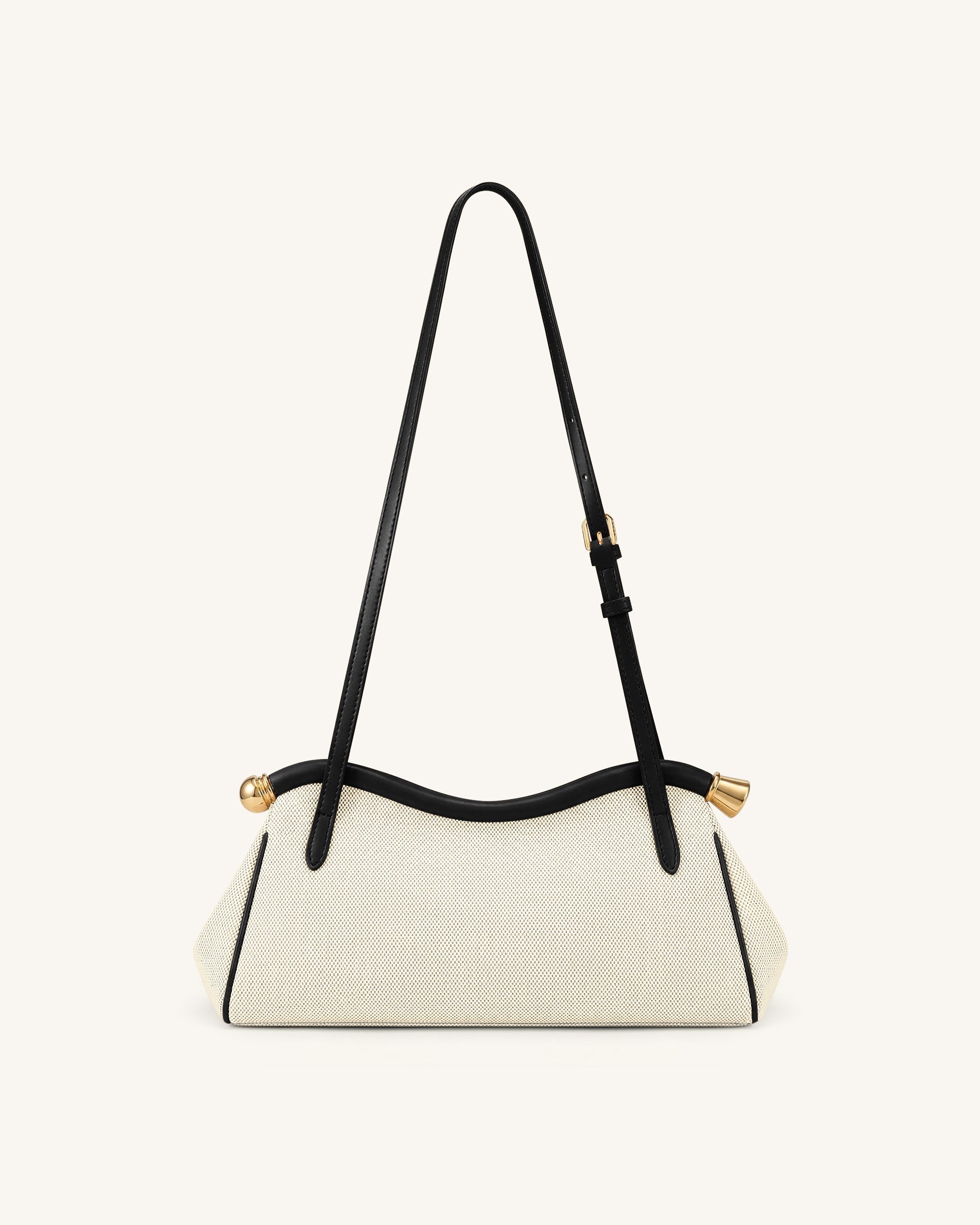Naomi Sac à Bandoulière Incurvé - Toile Noire