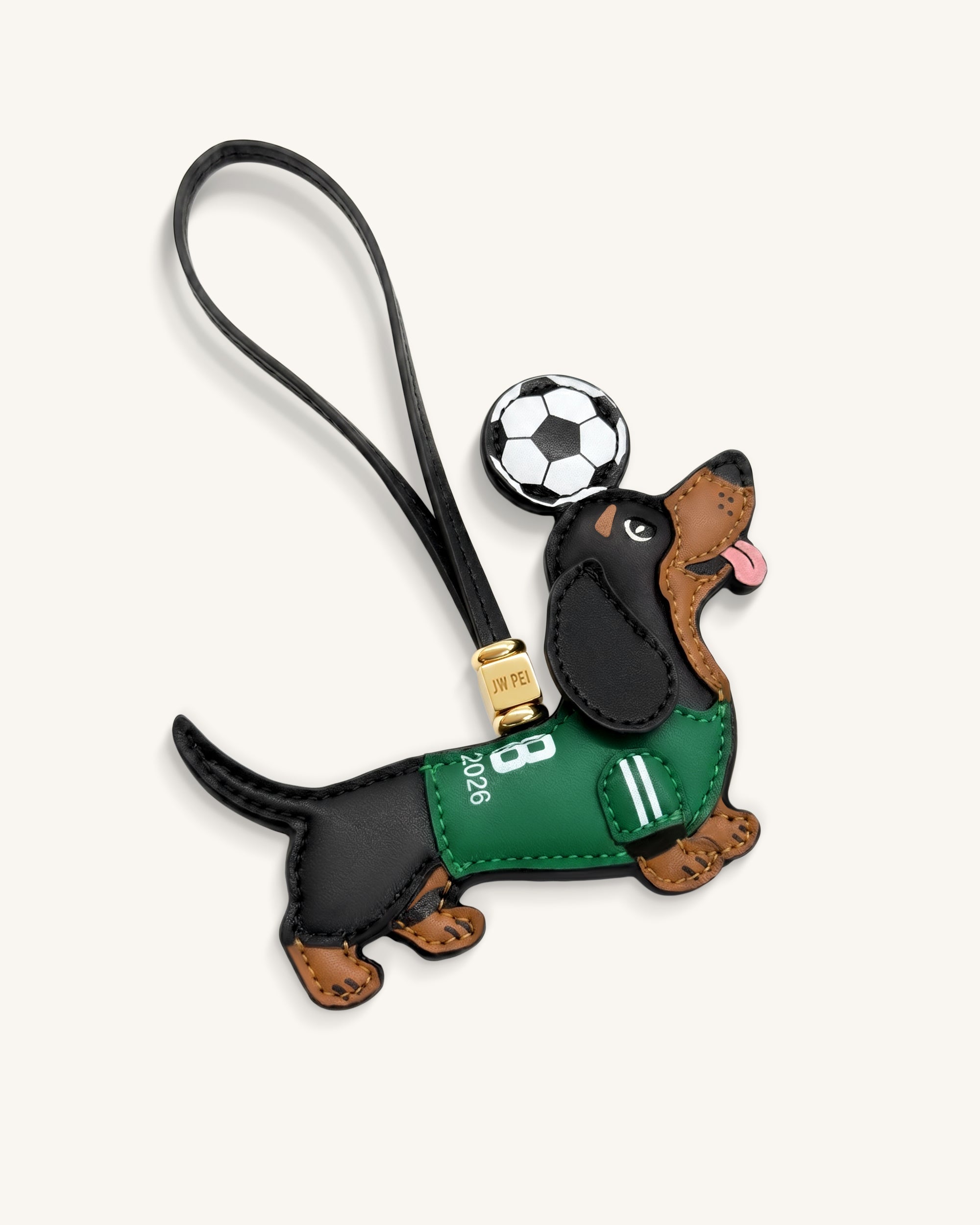 Breloque Sac Maillot de Foot Teckel Coupe du Monde - Vert