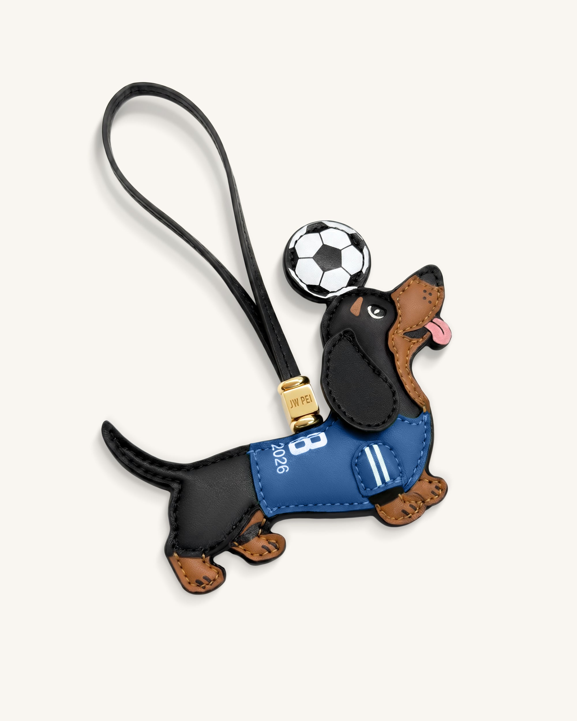 Breloque Sac Maillot de Foot Teckel Coupe du Monde - Bleu