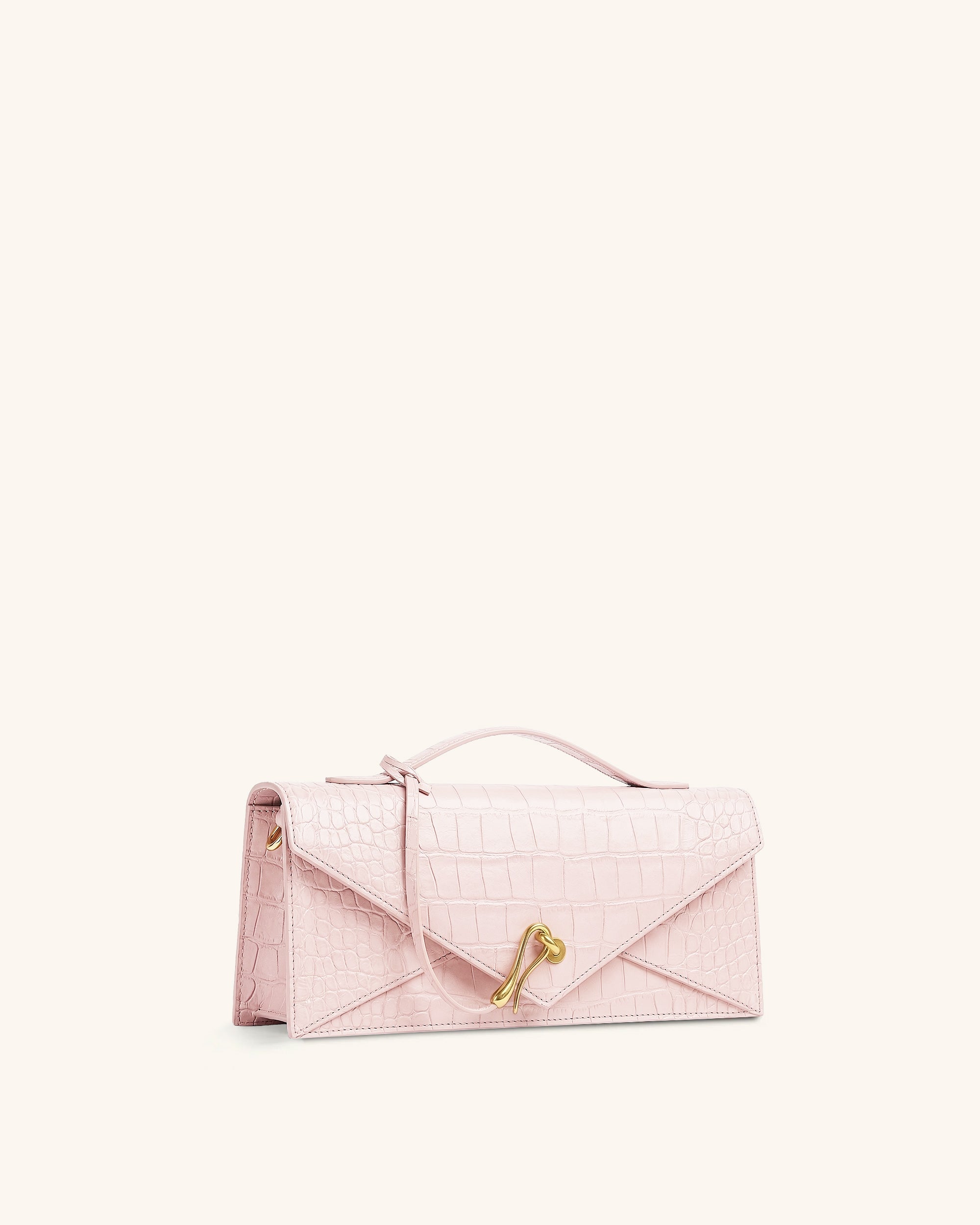 Celeste Sac à main enveloppe - Rose effet croco