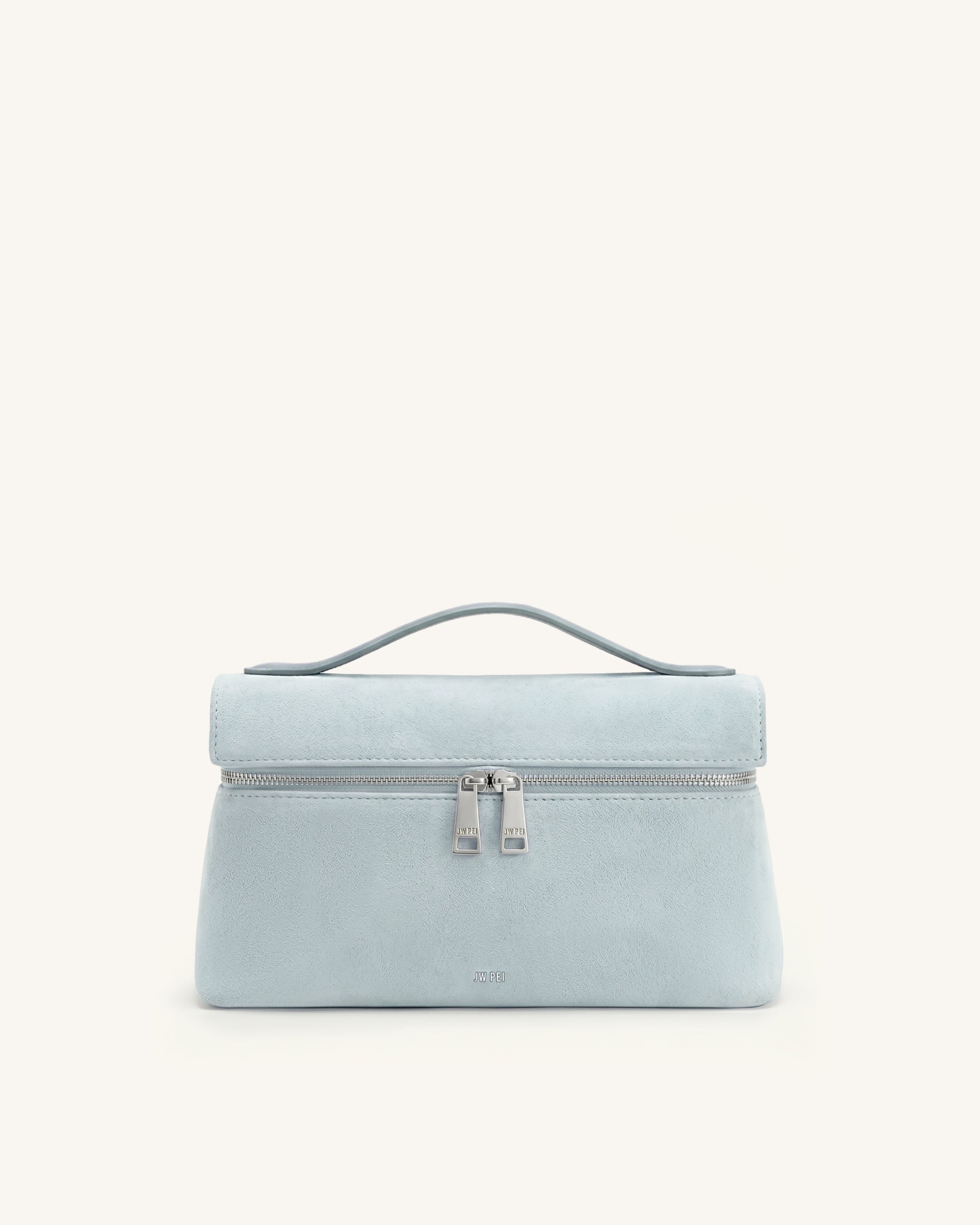 Thea Sac à poignée supérieure en faux daim - Bleu clair