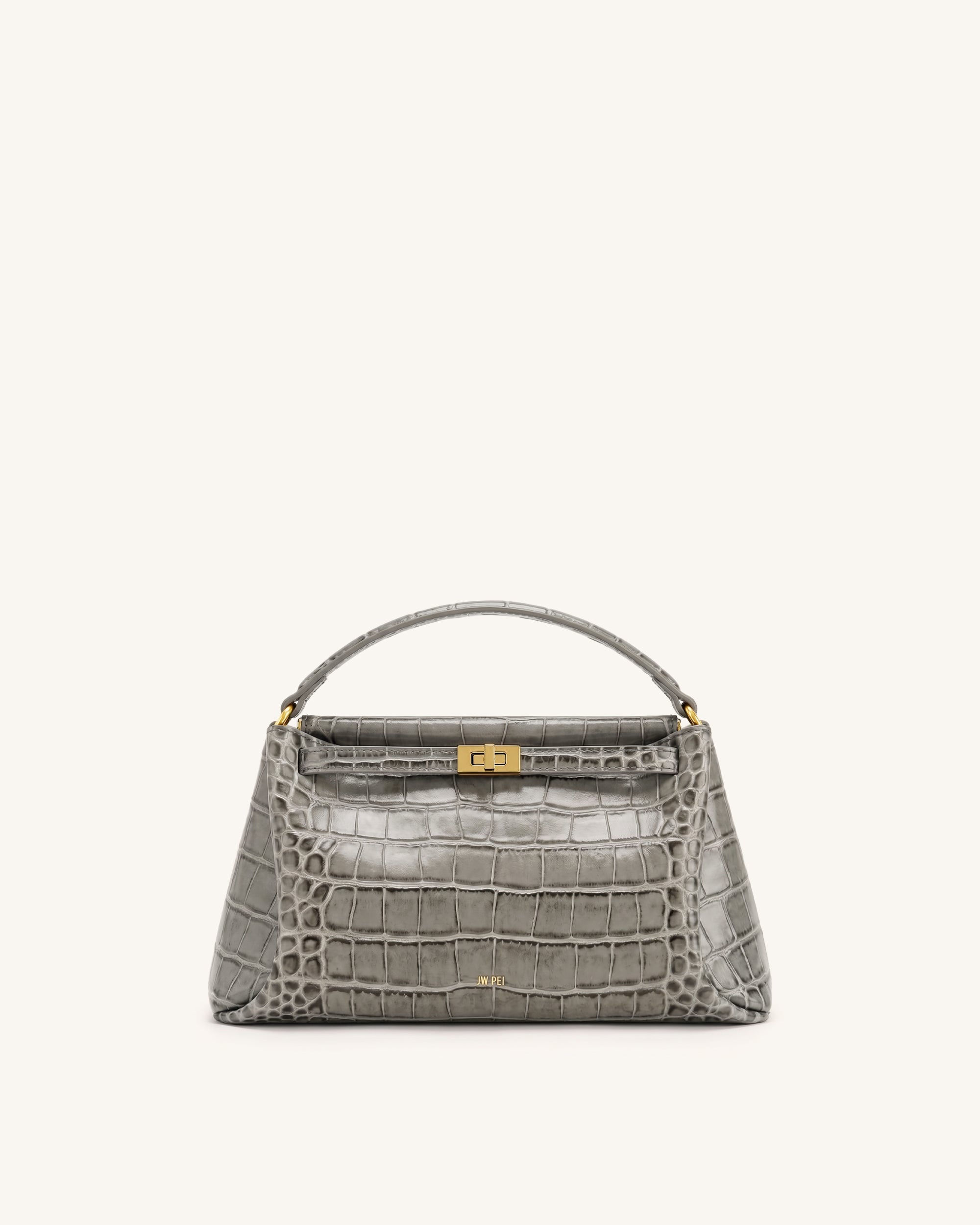 Carmen Sac à main aspect crocodile - Gris