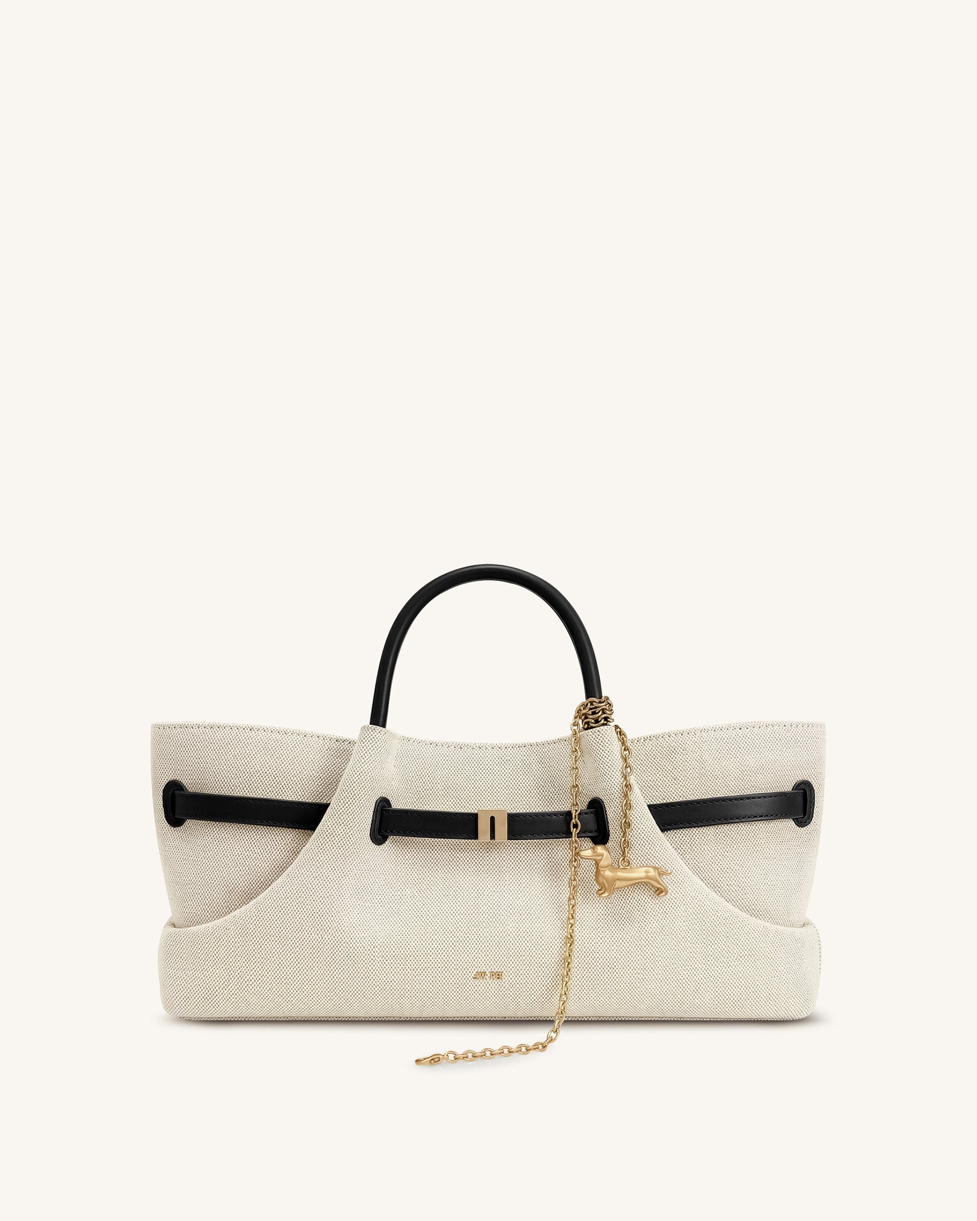 Maeve Sac fourre-tout avec breloque en métal teckel - Toile noire