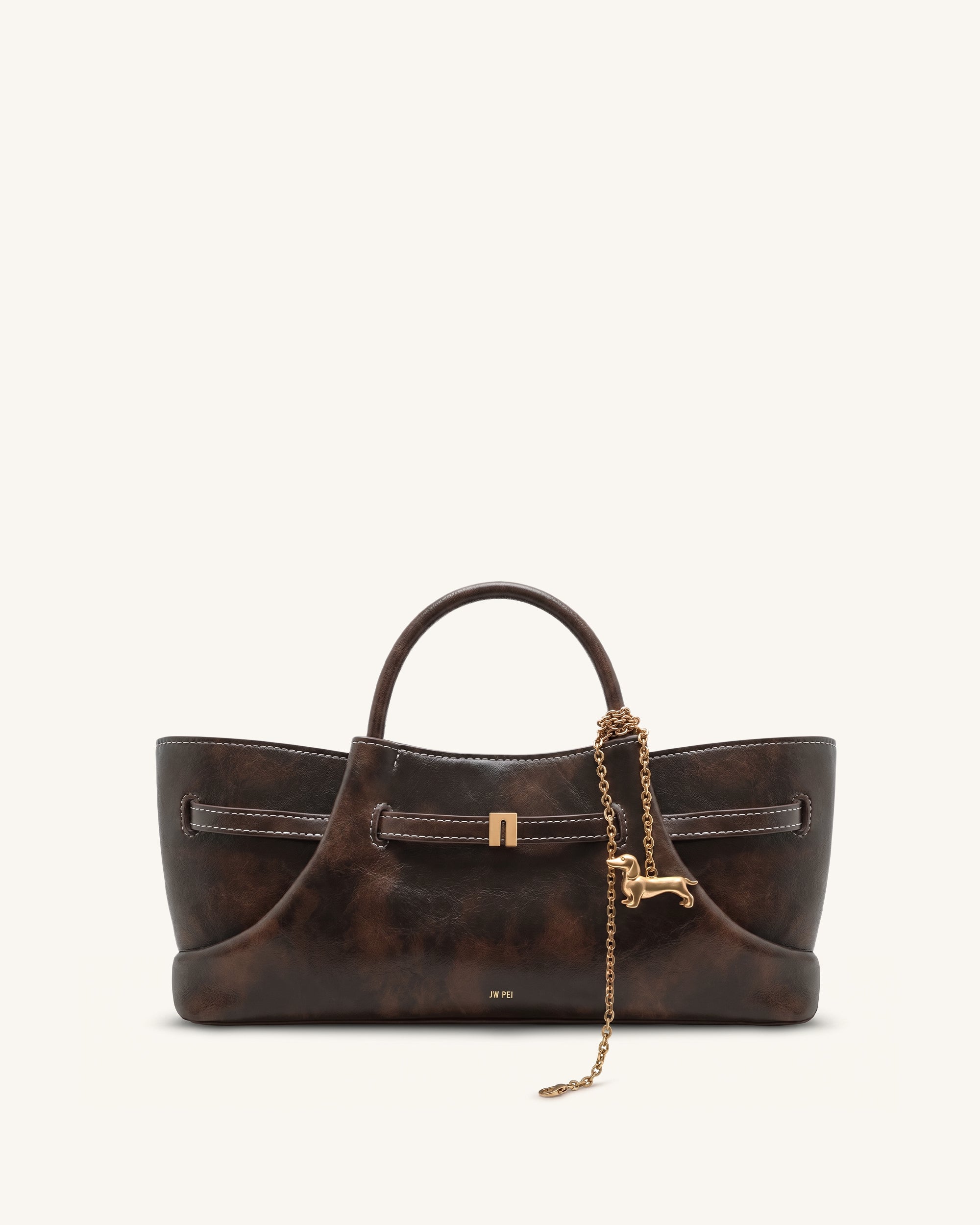 Maeve Sac fourre-tout avec breloque en métal teckel - Café foncé