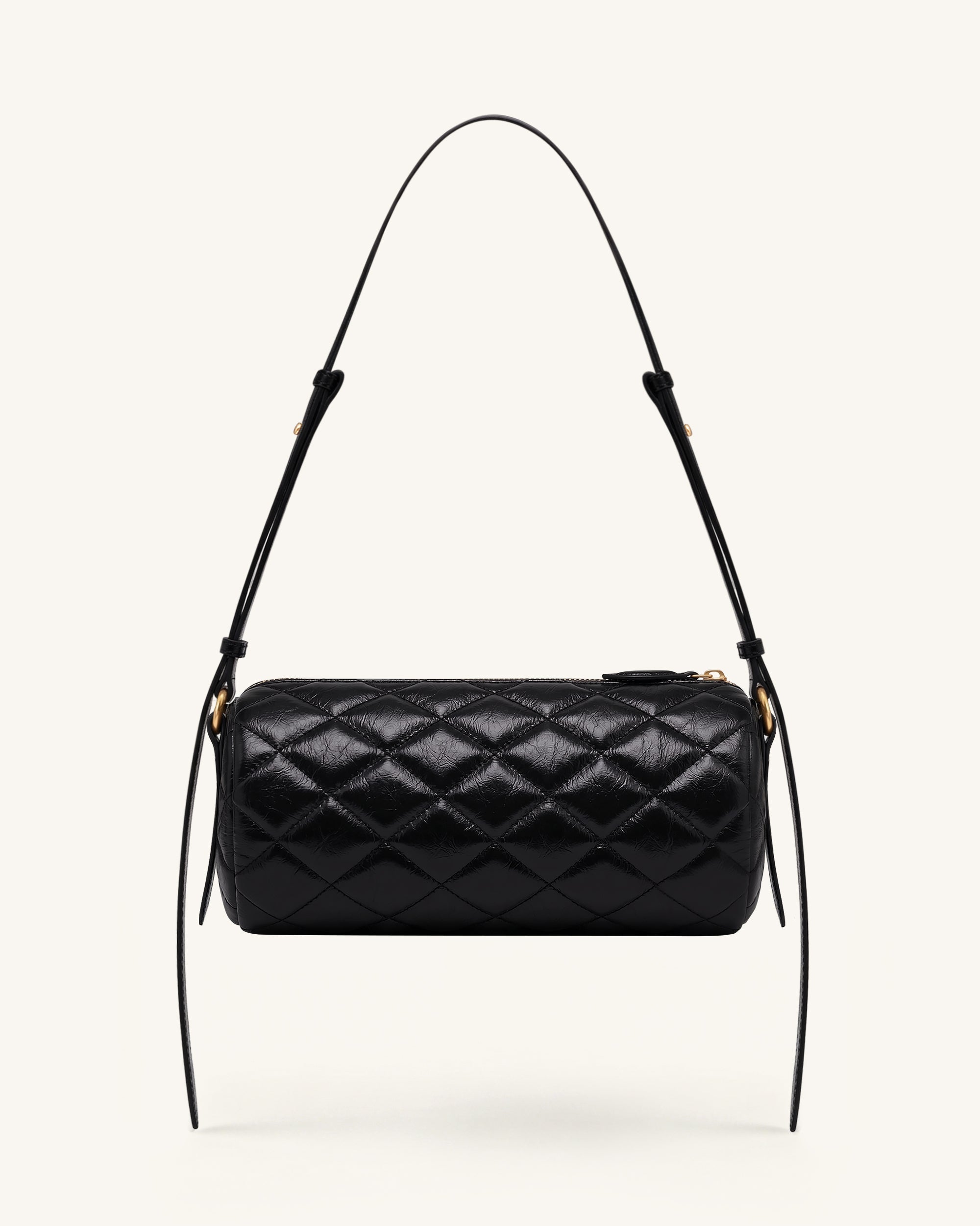 Sac porté épaule matelassé à chaîne Dachshund - Noir