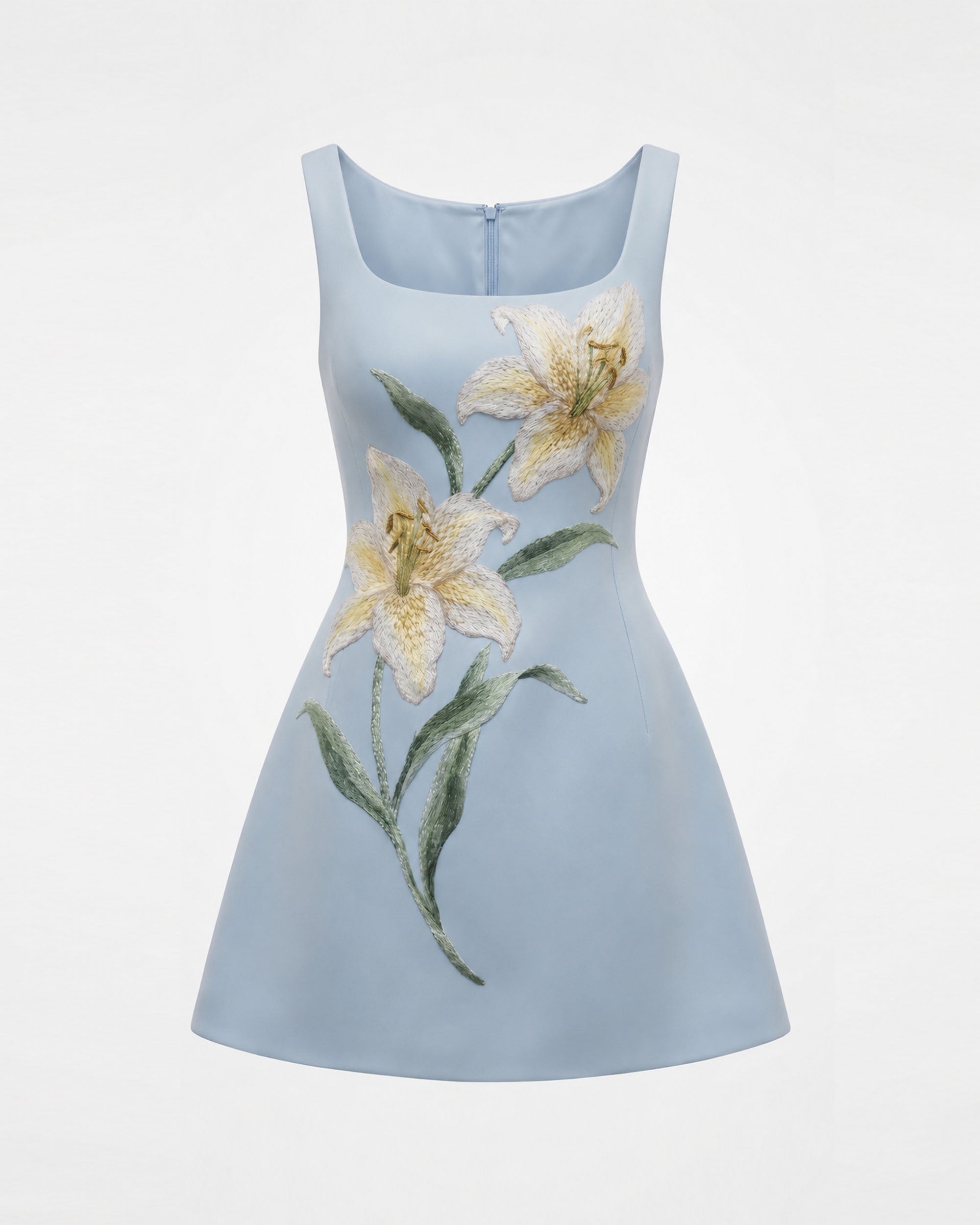 Lily Mini robe trapèze sans manches à imprimé floral - Bleu clair