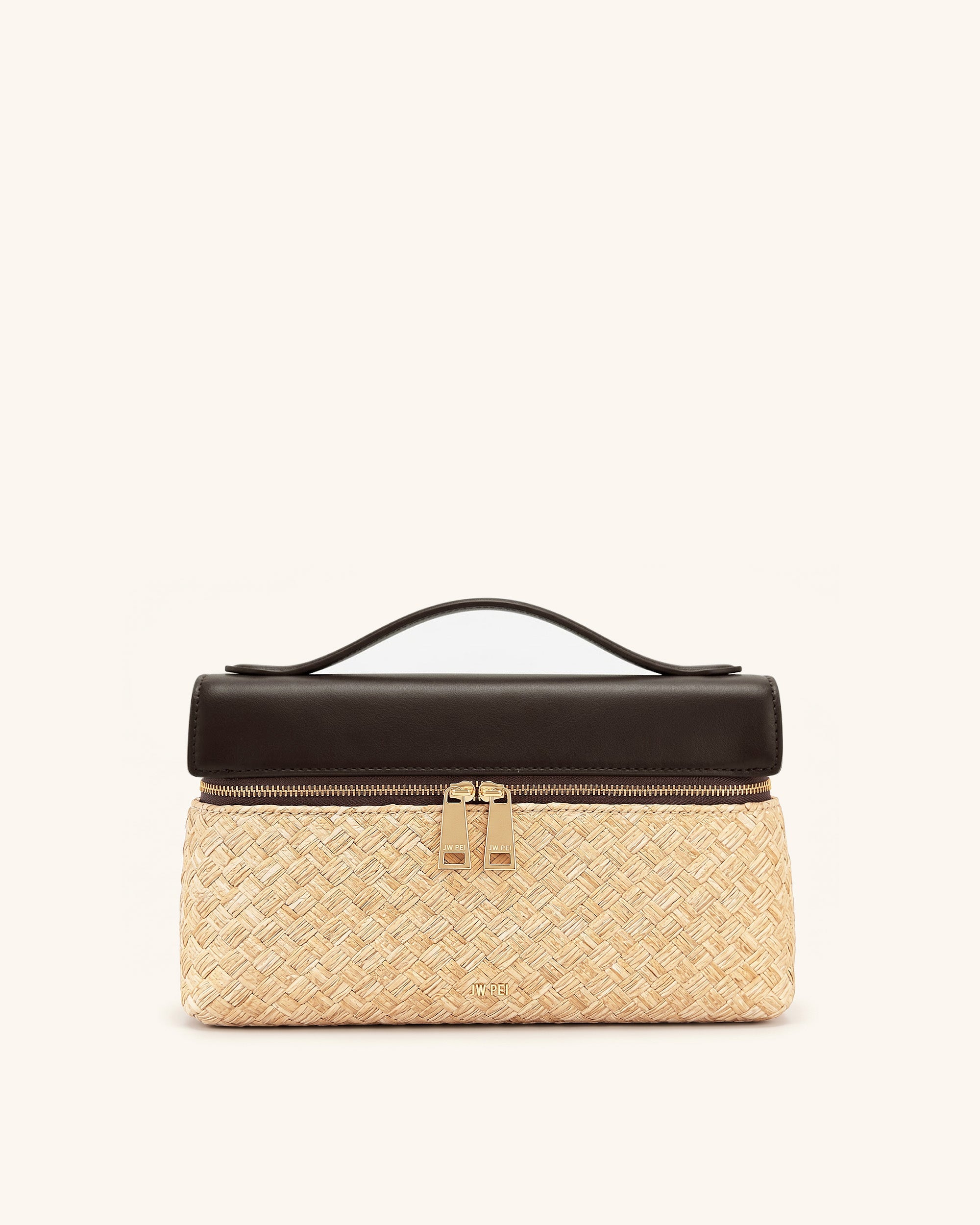 Thea Sac à poignée supérieure en paille synthétique - Marron