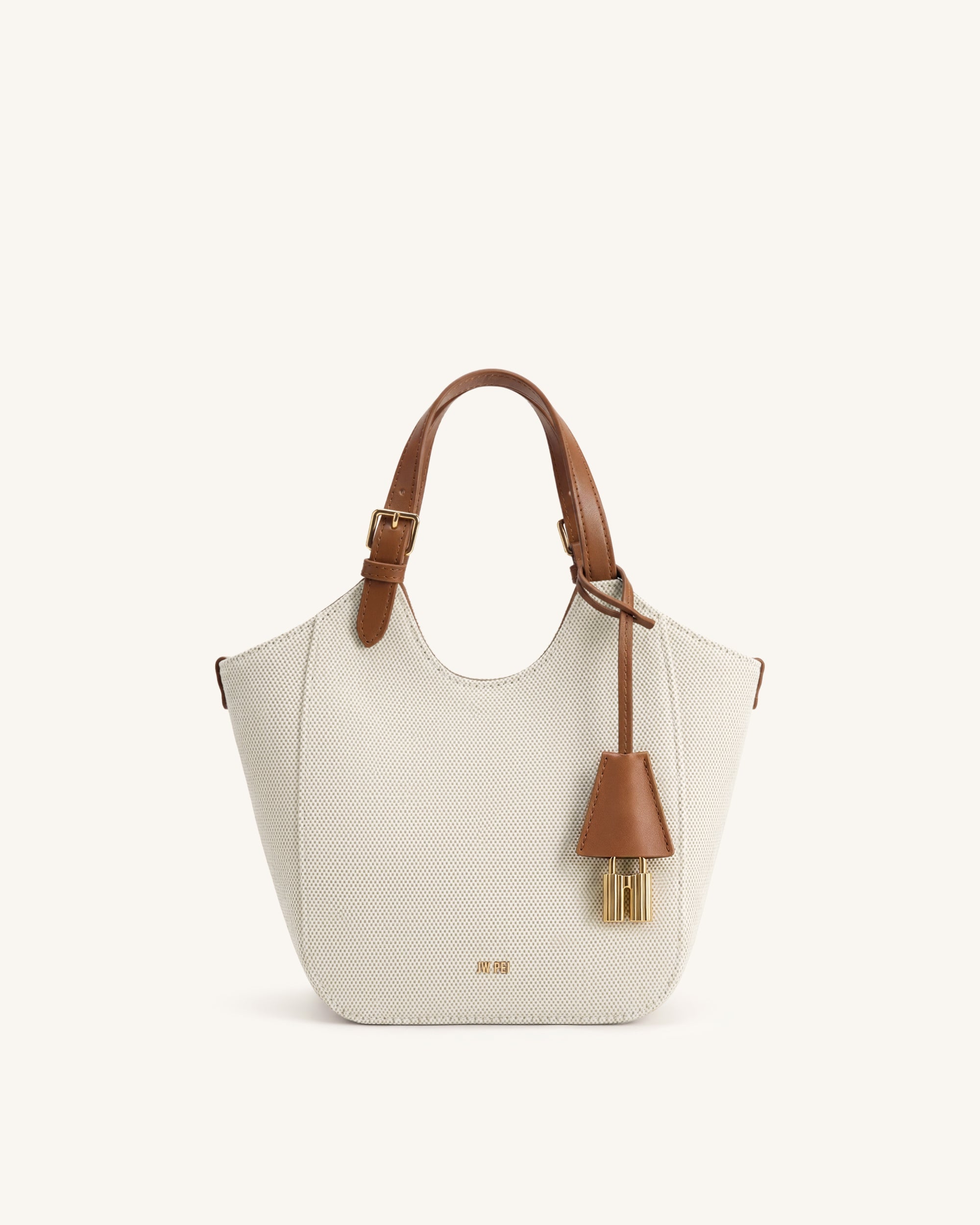 Ines Sac cabas avec cadenas - Toile marron