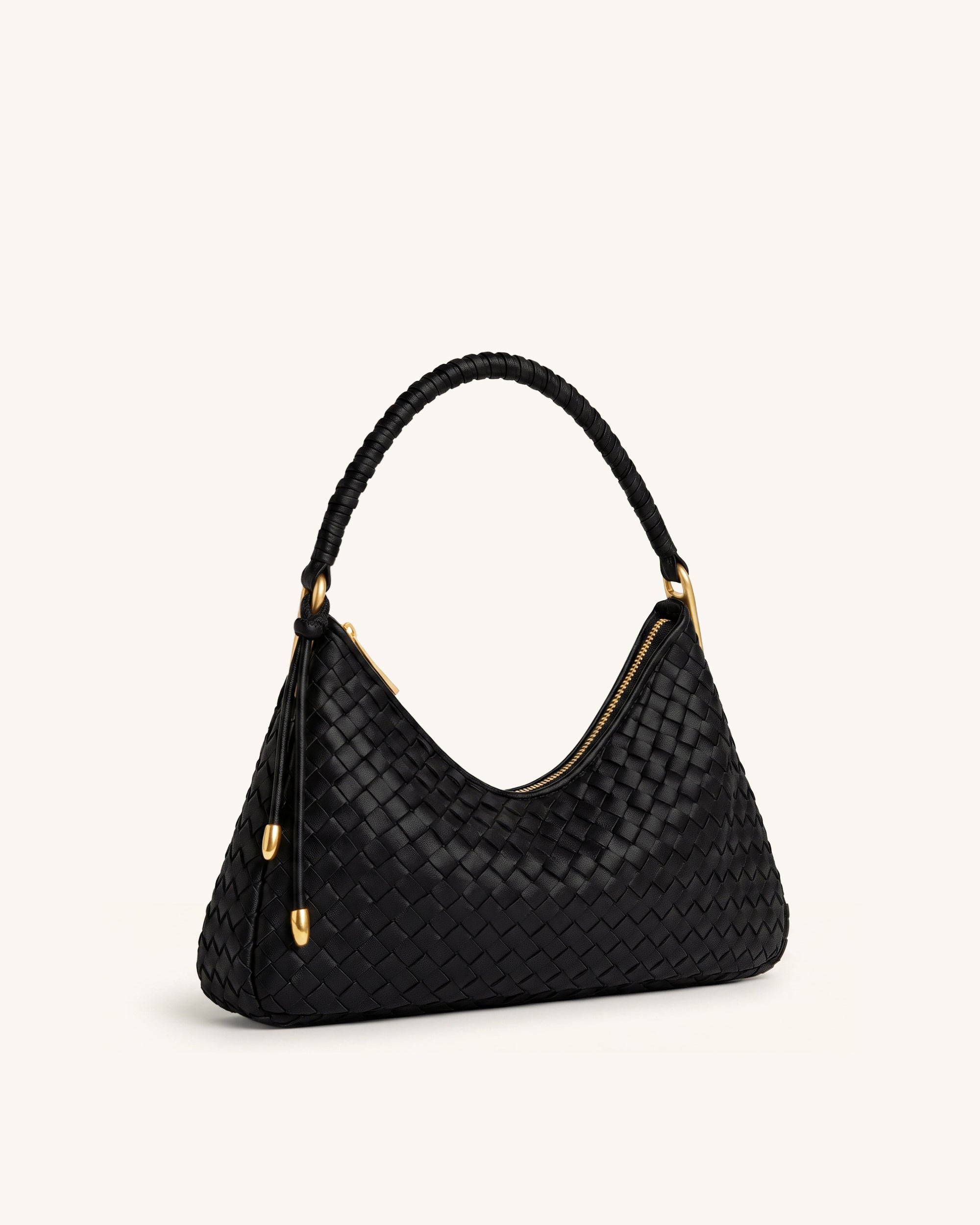 Lorena Sac bandoulière tressé - Noir
