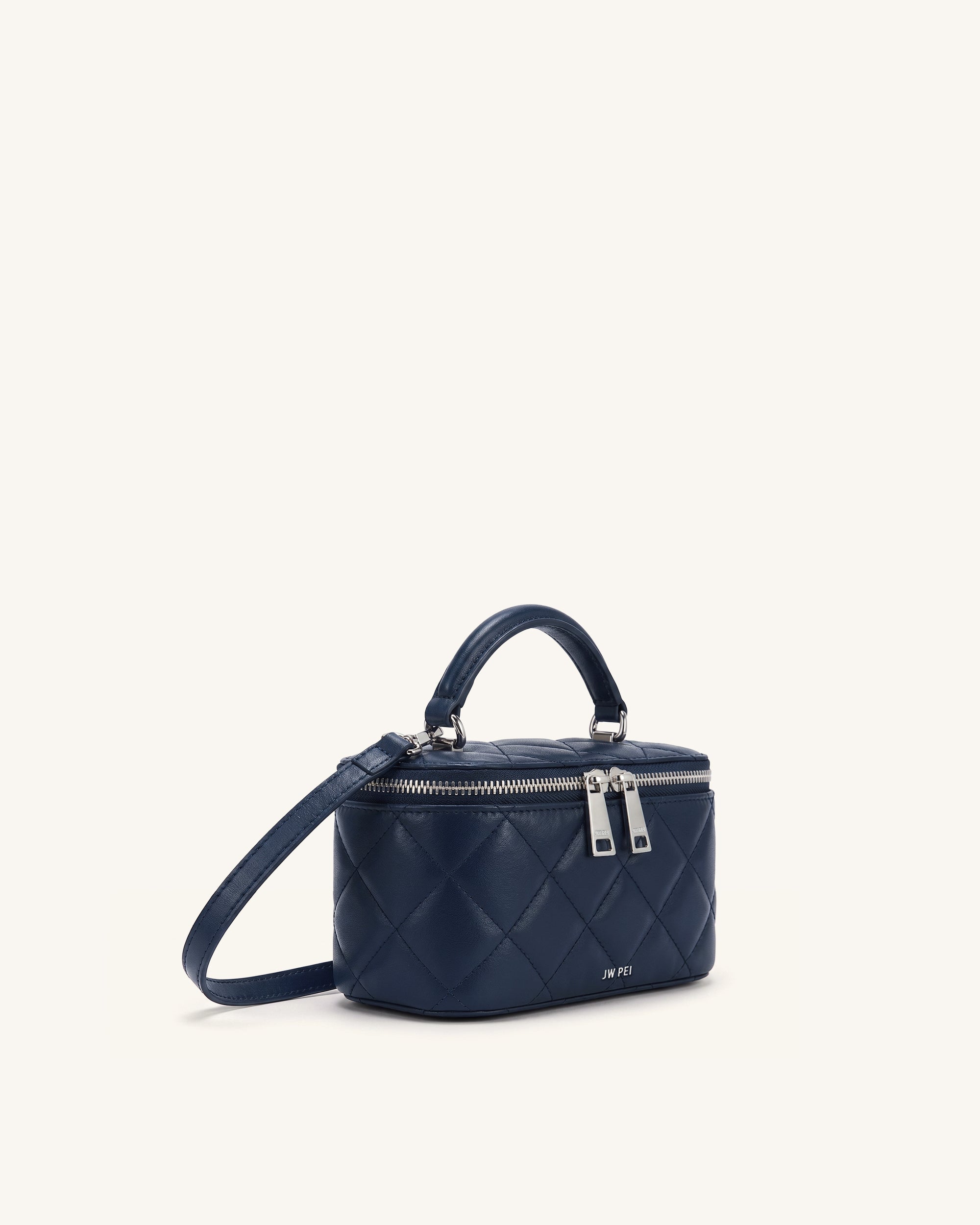 Vivienne Sac vanity matelassé à poignée supérieure - Marine