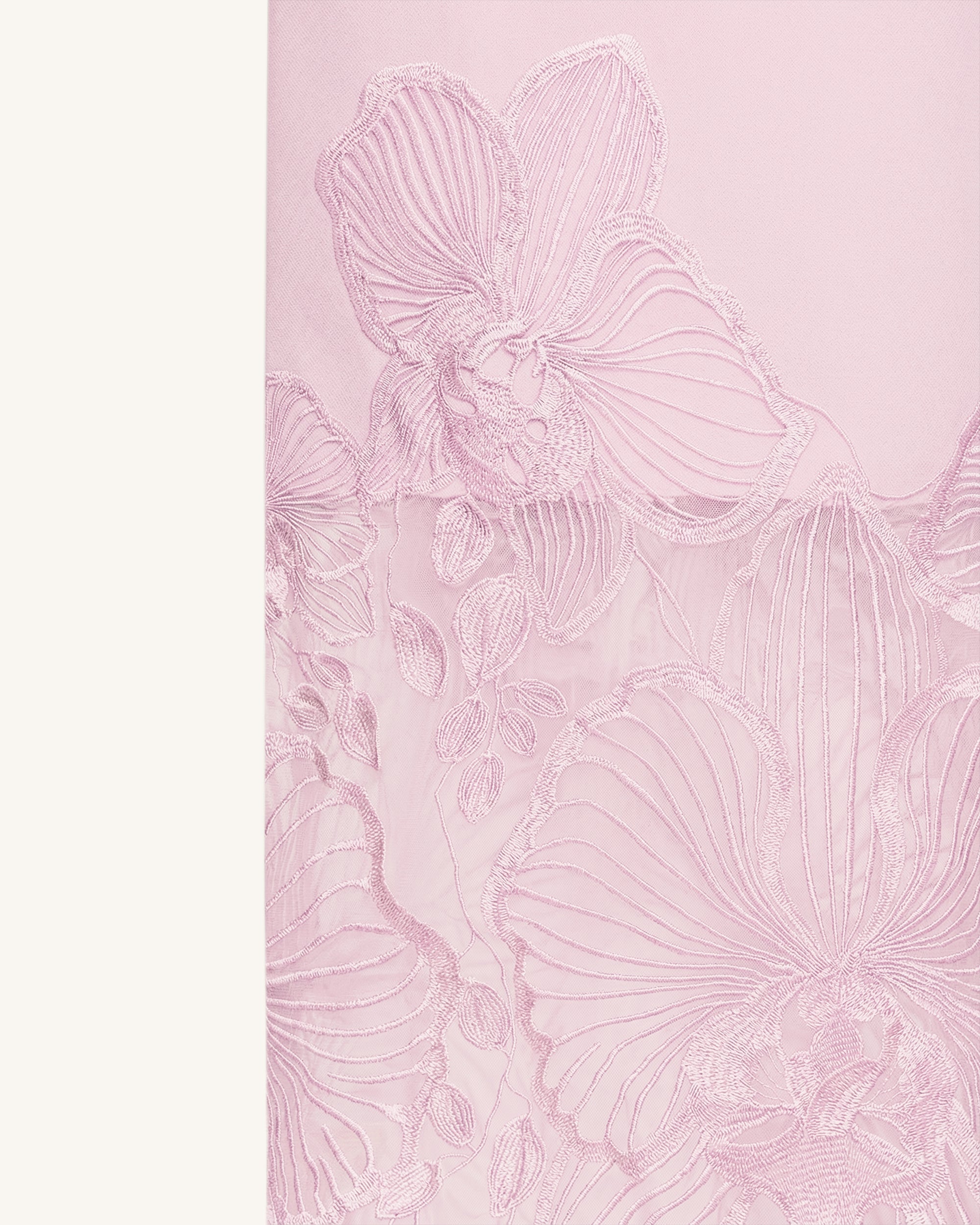 Orchid Robe corset brodée - Vieux rose