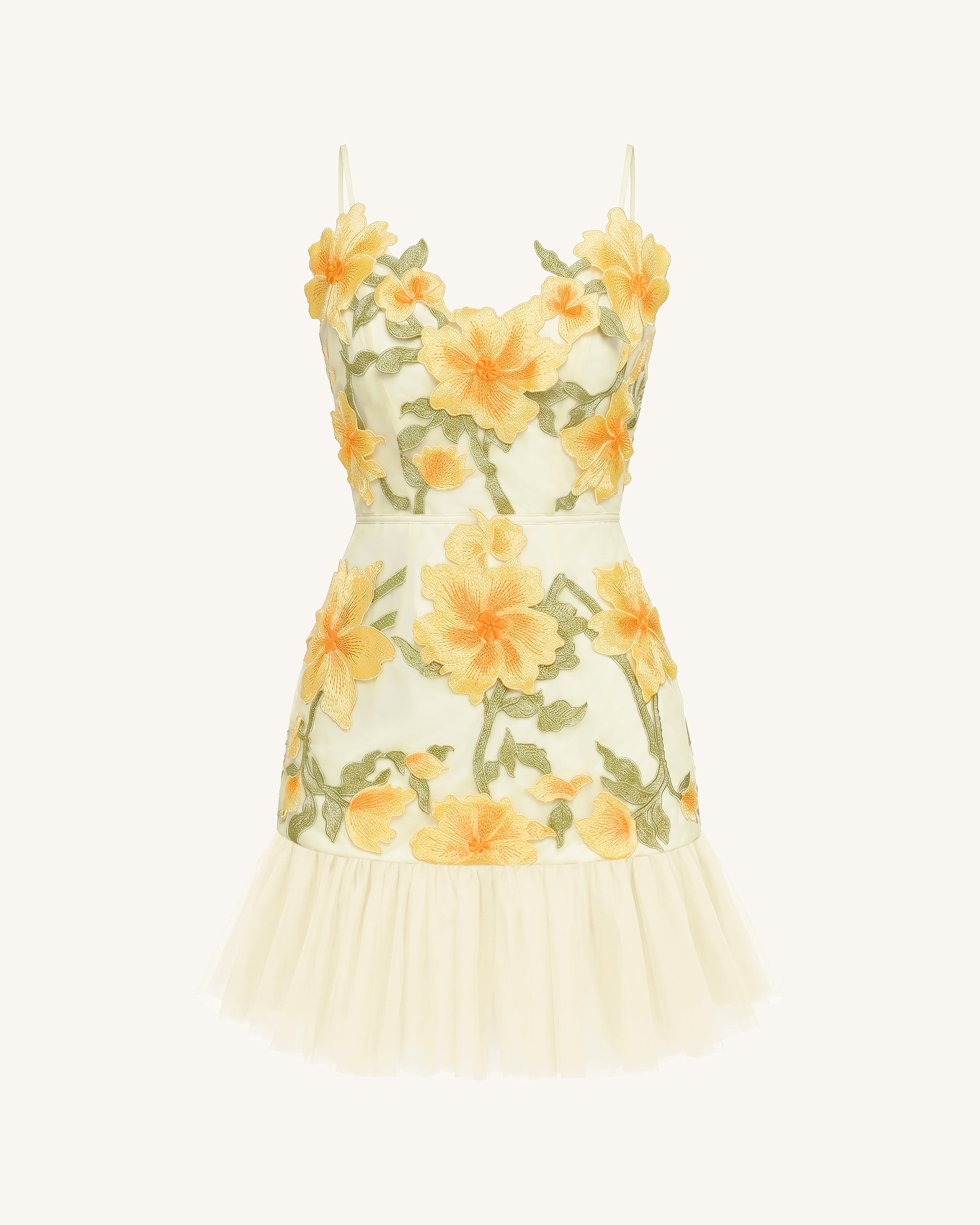 Mini robe à bretelles à fleurs - Souci