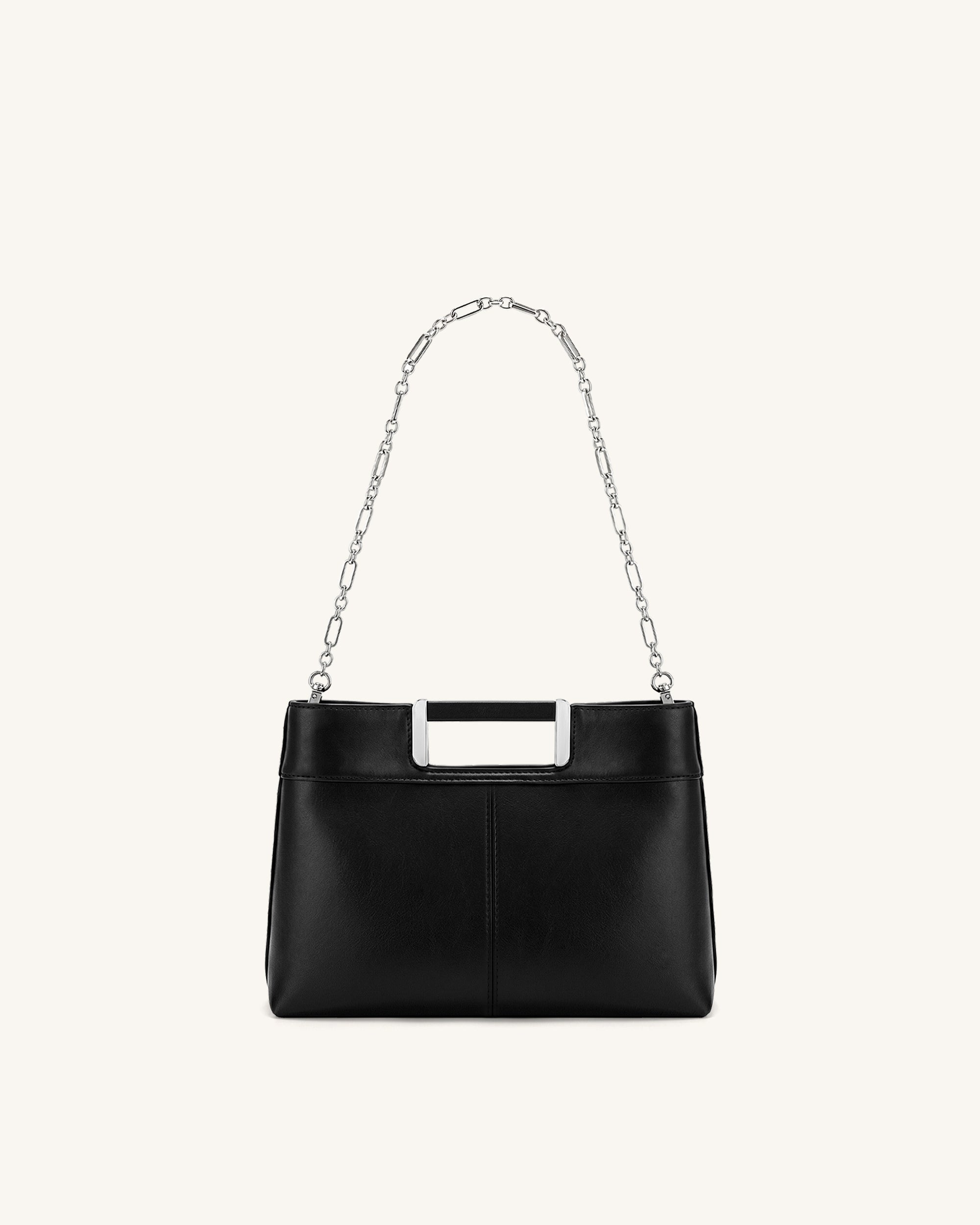 Elodie Sac à main à poignée chaîne - Noir