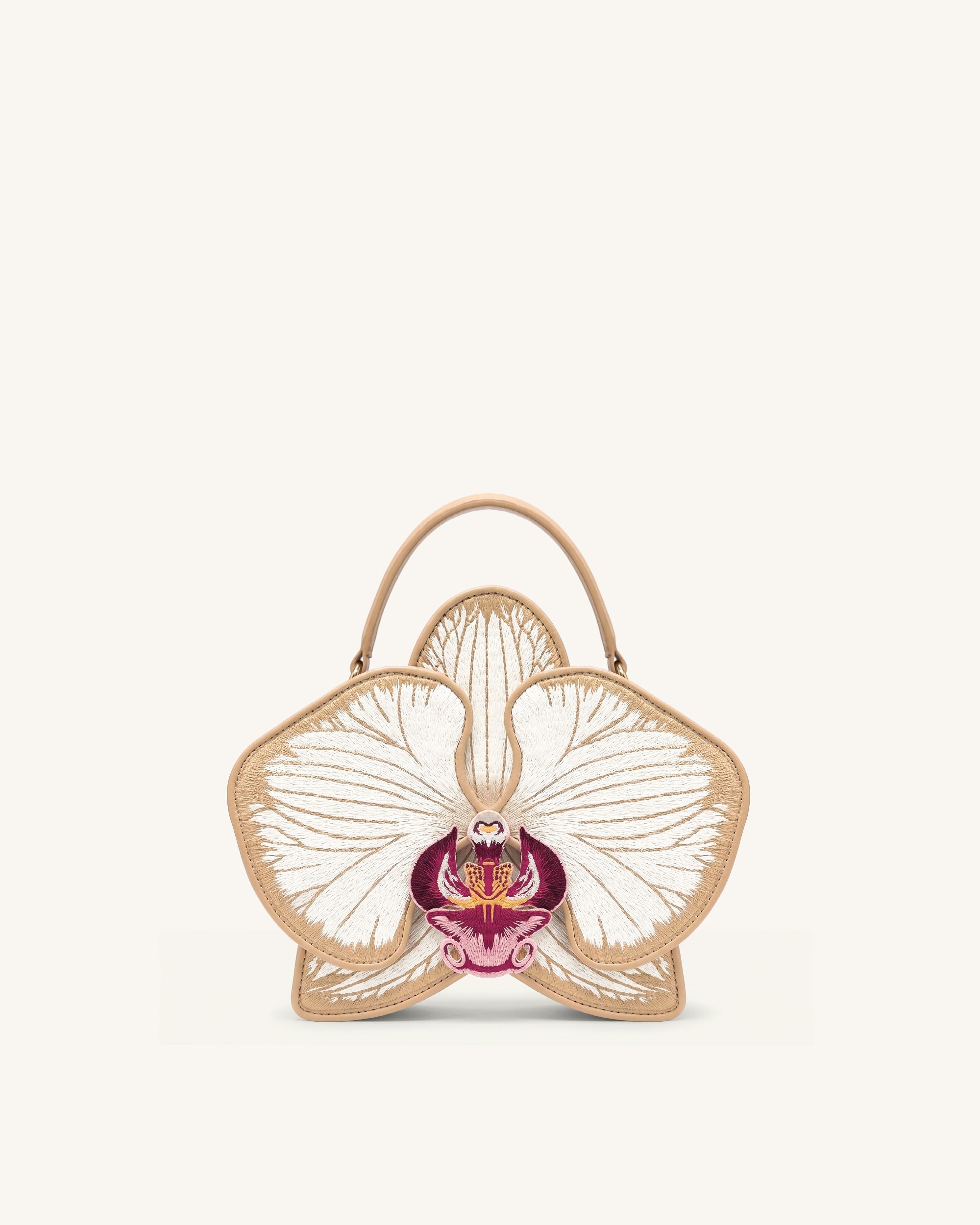 Flora Sac à poignée supérieure en forme d'orchidée - Champagne