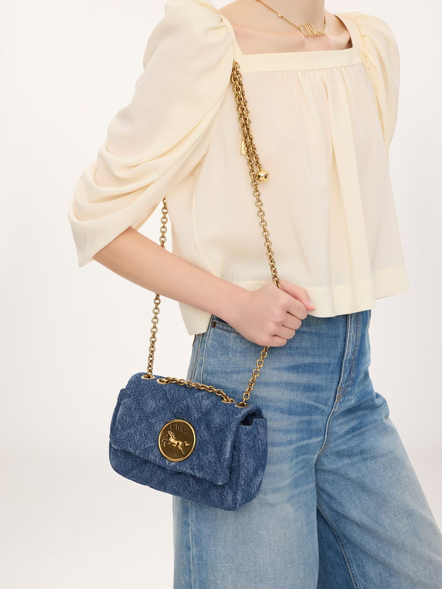SAC PORTÉ ÉPAULE CHLOÉ HERITAGE EN CUIR GRAINÉ