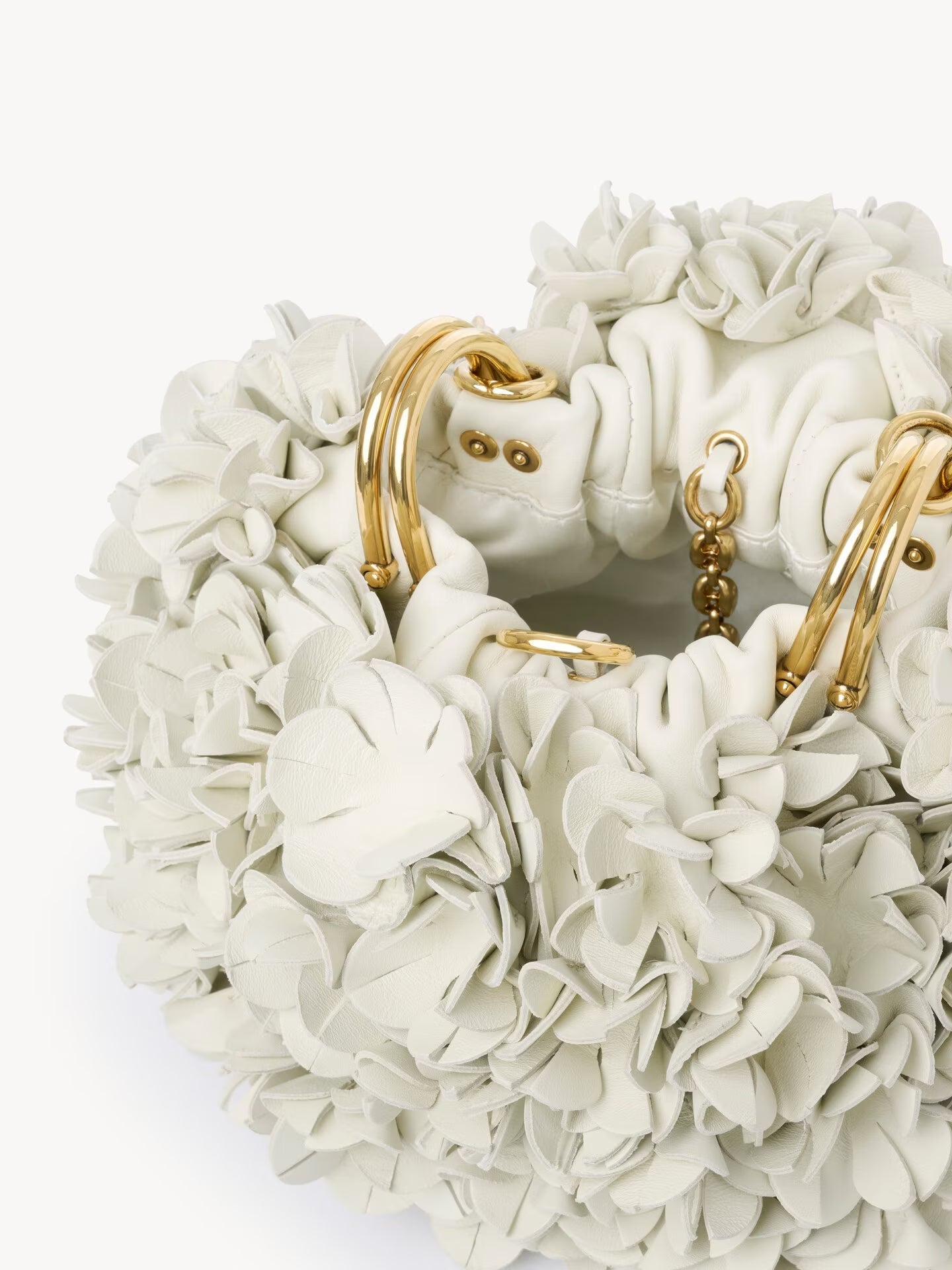 SAC CHAÎNE PORTÉ ÉPAULE CHLOÉ PLISSÉ EN CUIR FLORAL