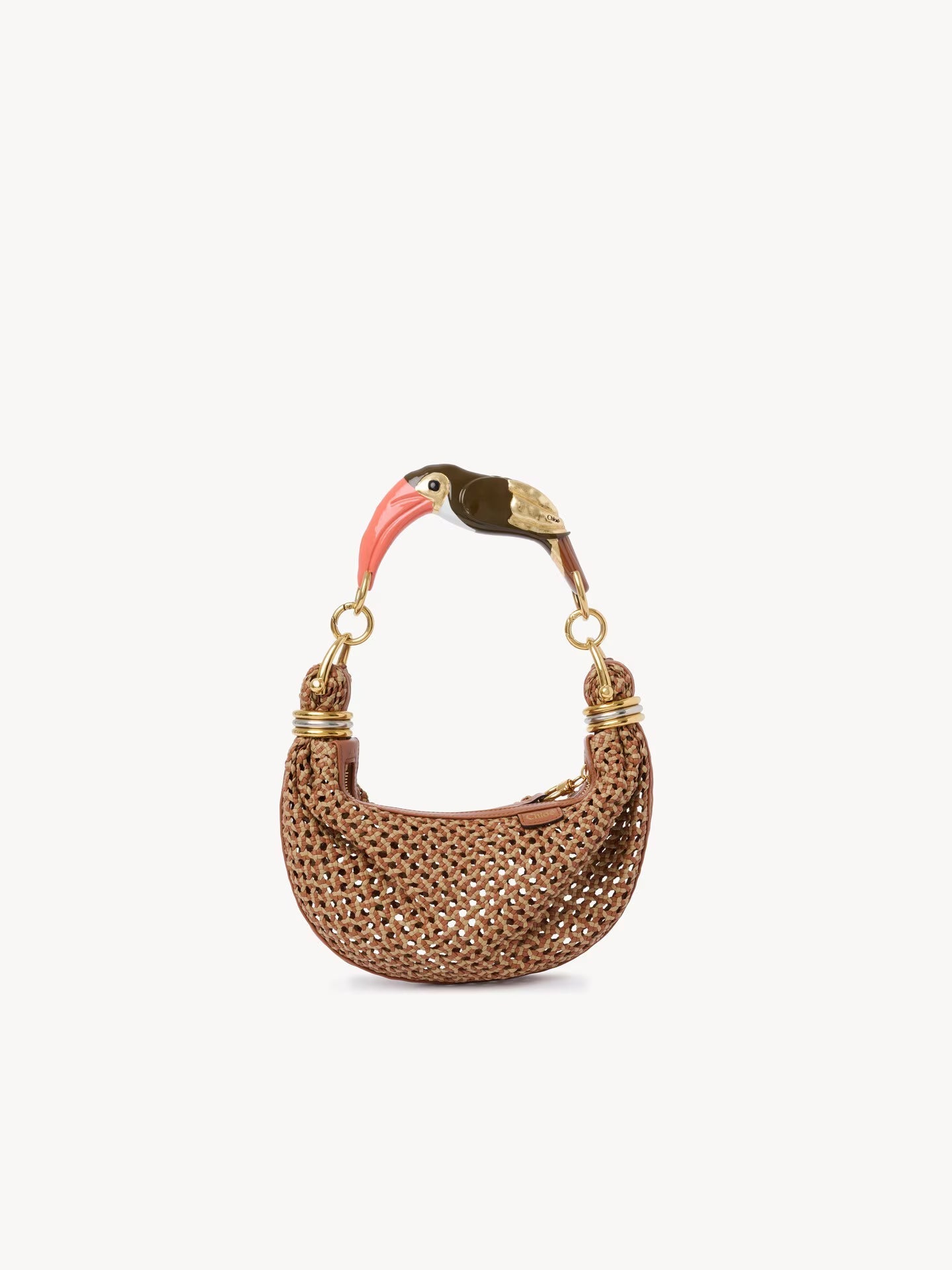 MINI SAC HOBO BRACELET BAG EN CUIR VELOURS À PERLES