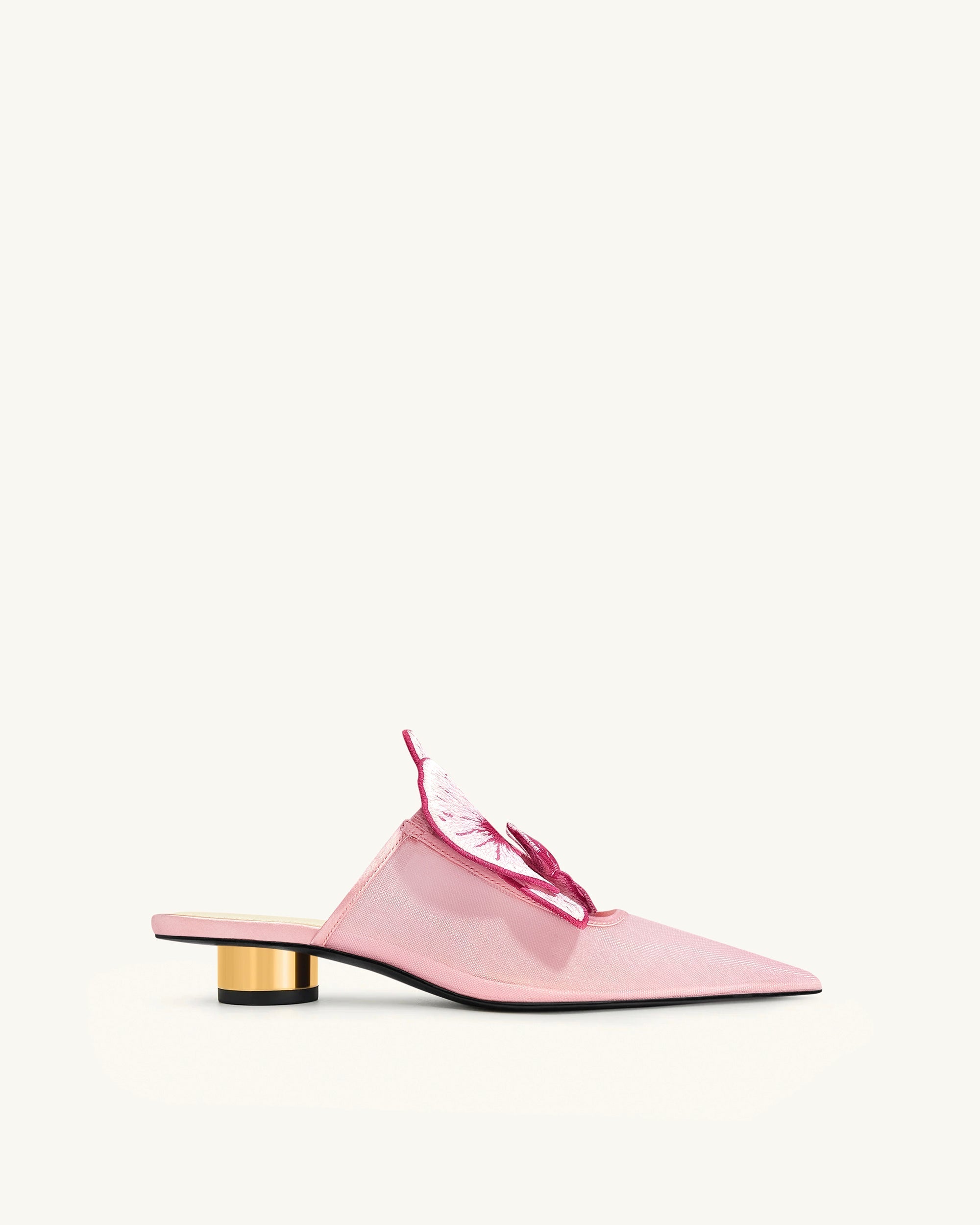 Helena Mules ajourées à décorations brodées - Rose