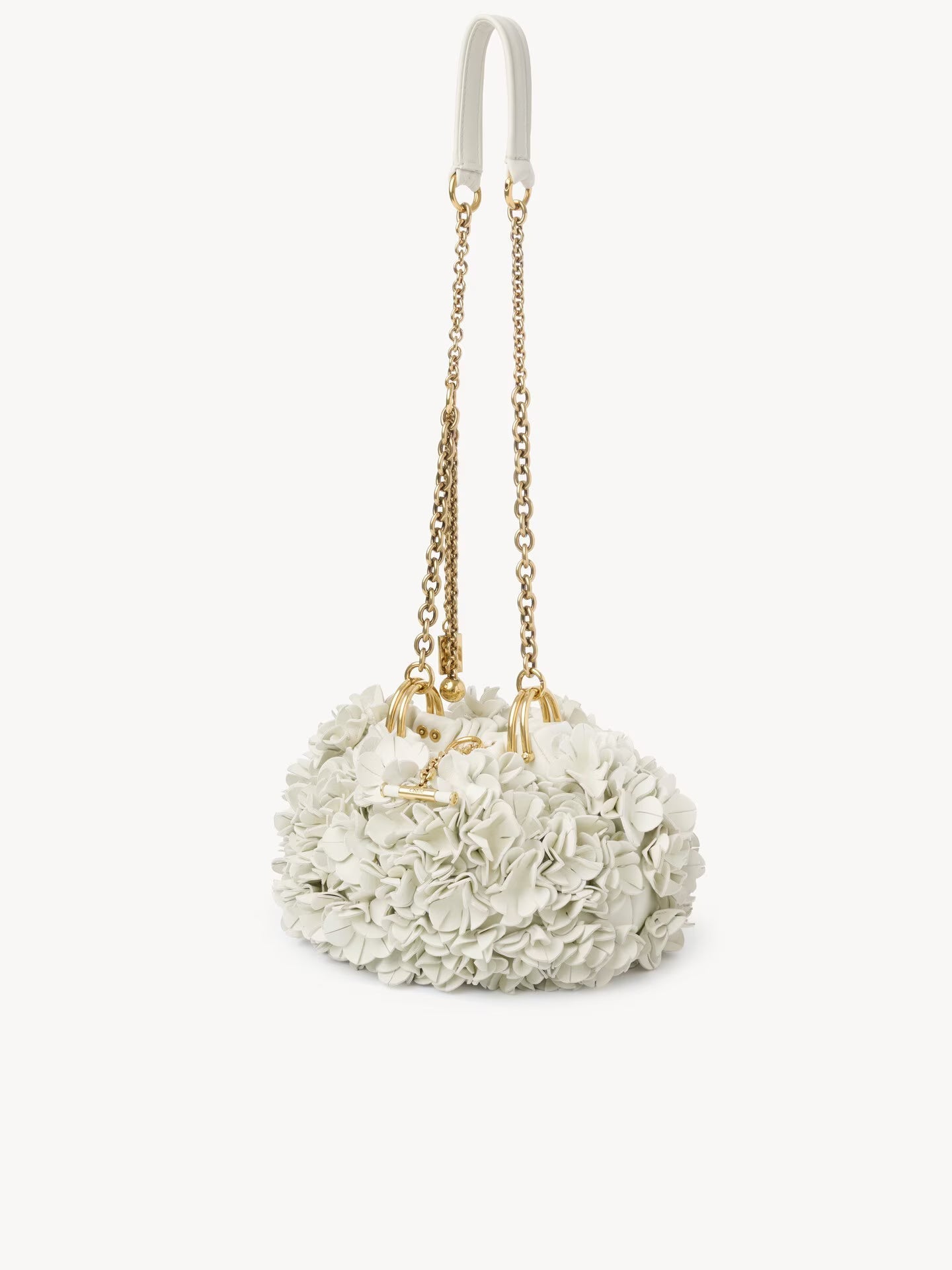 SAC CHAÎNE PORTÉ ÉPAULE CHLOÉ PLISSÉ EN CUIR FLORAL