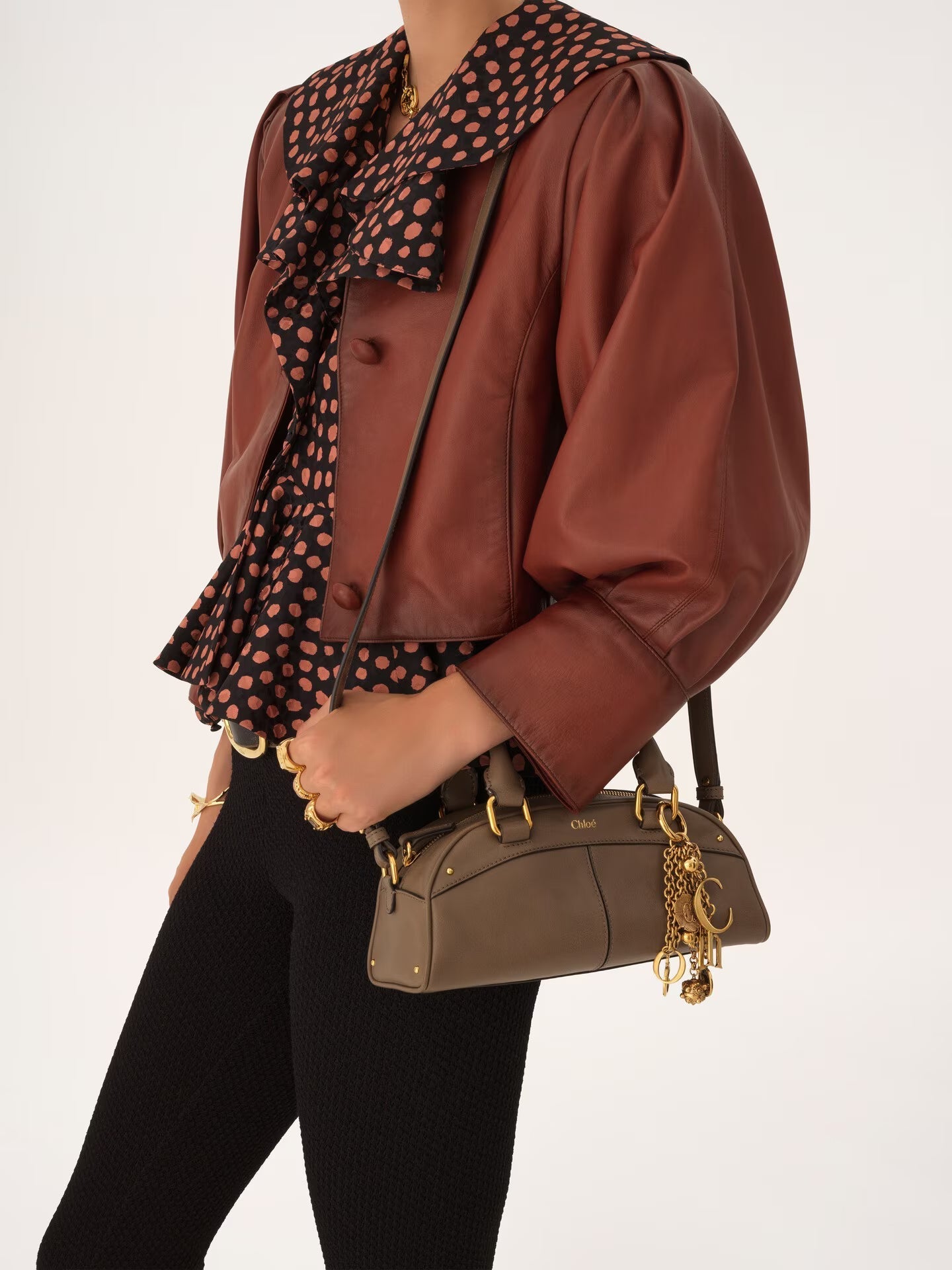 PETIT SAC CHLOÉ BOWLING EN CUIR EFFET AUTRUCHE