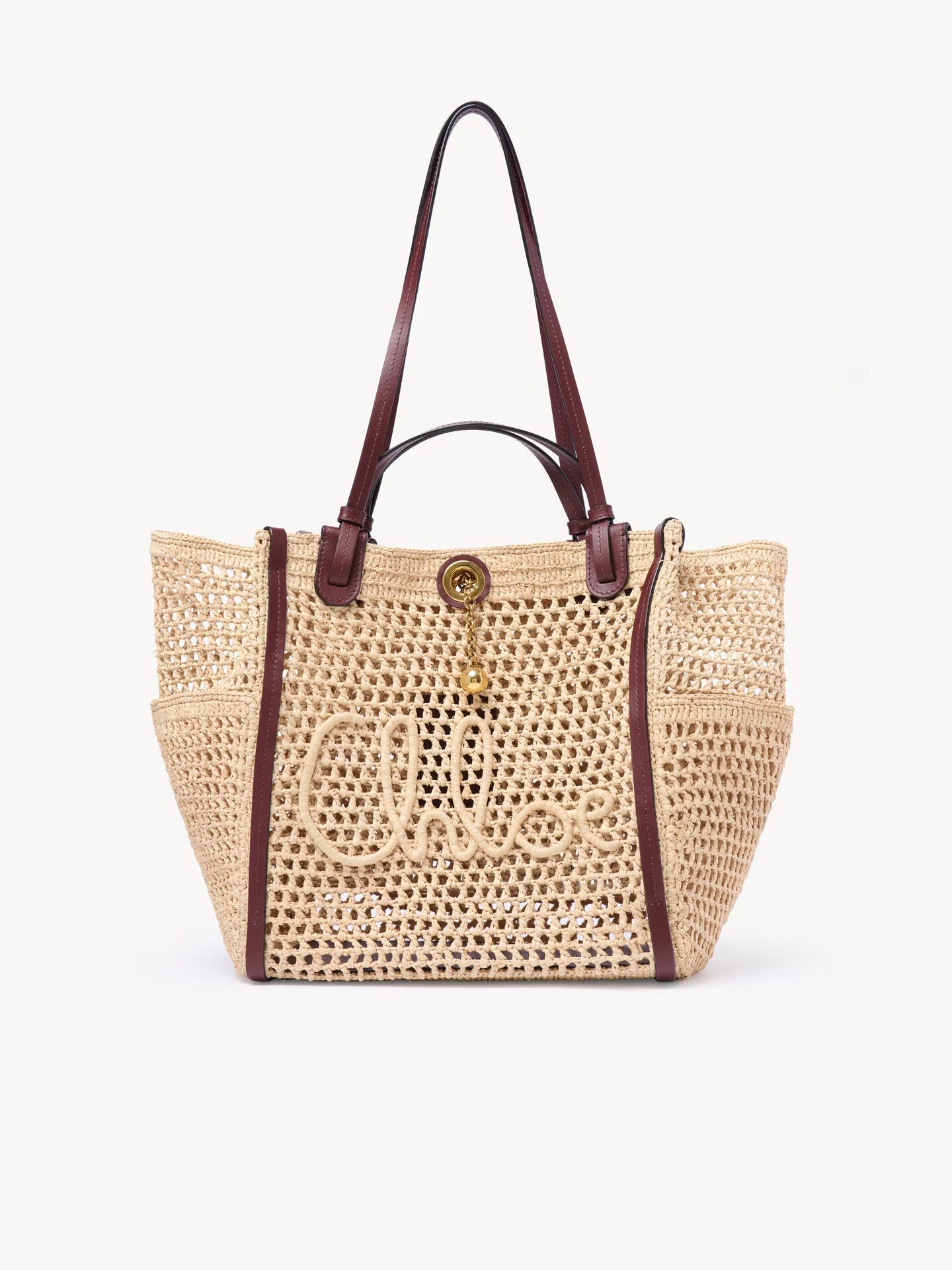 SAC DOUBLE PORTÉ CHLOÉ ICONIC EN RAPHIA