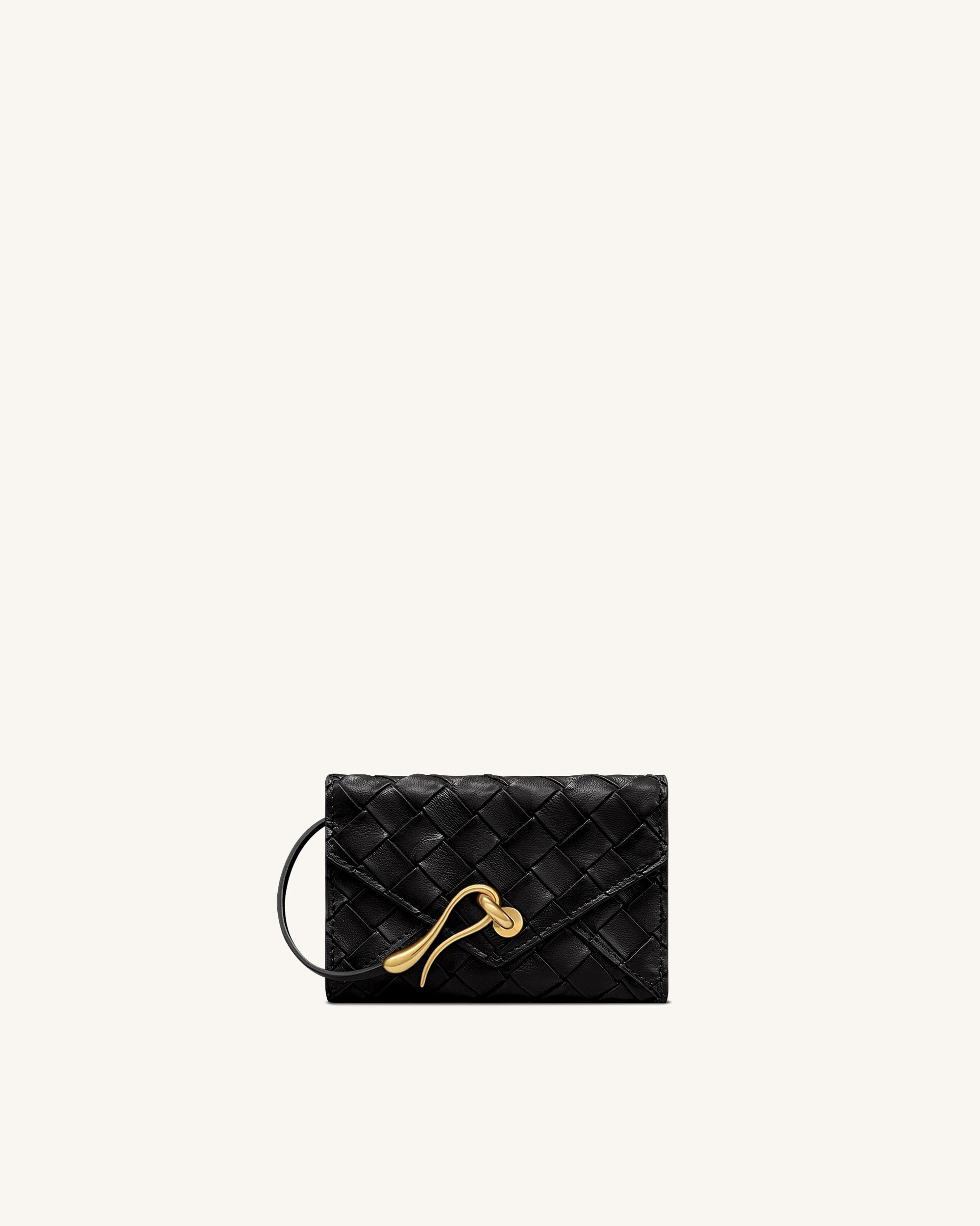 Celeste Portefeuille enveloppe texturé tissé - Noir