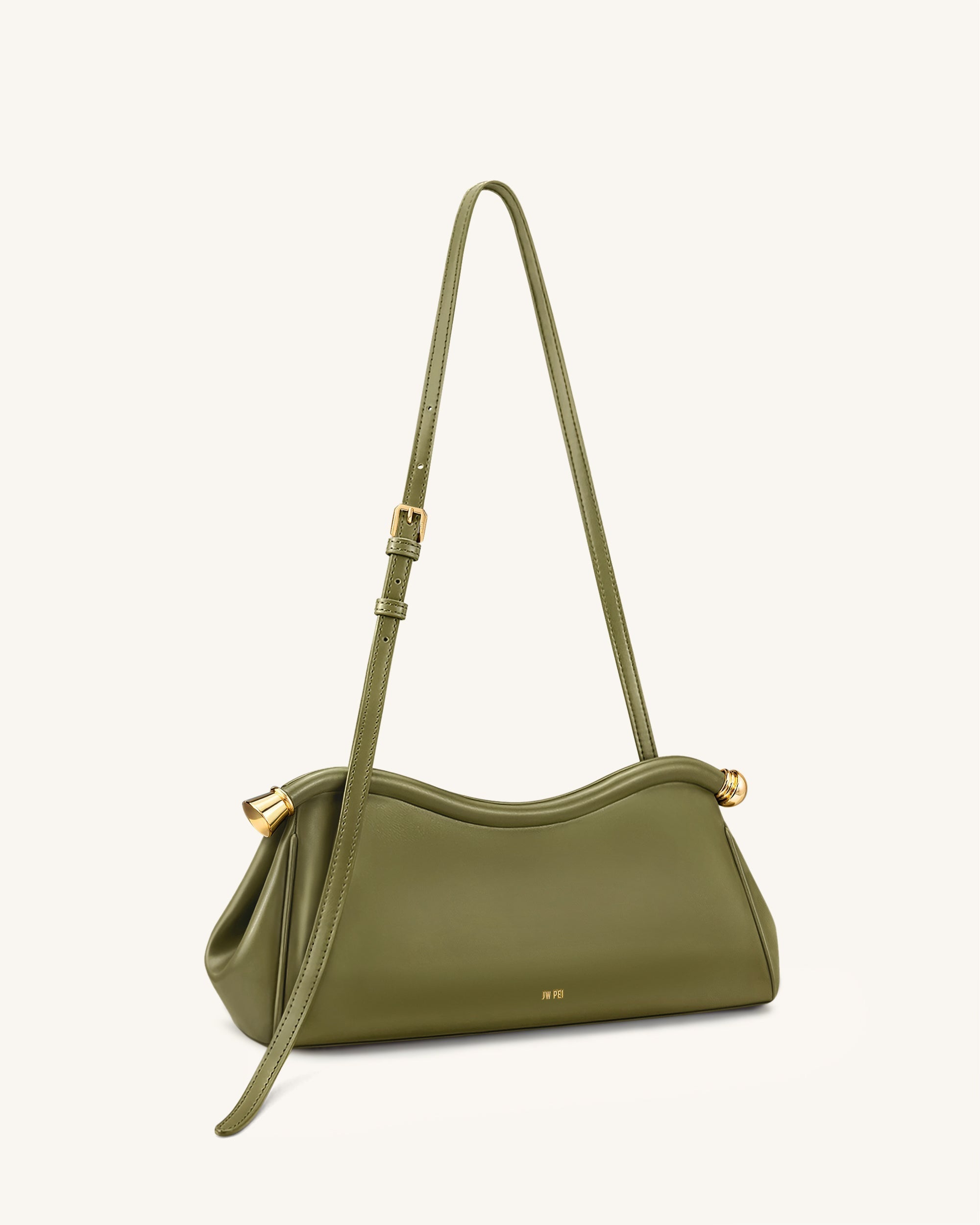 Naomi Sac à Bandoulière Incurvé - Vert Olive