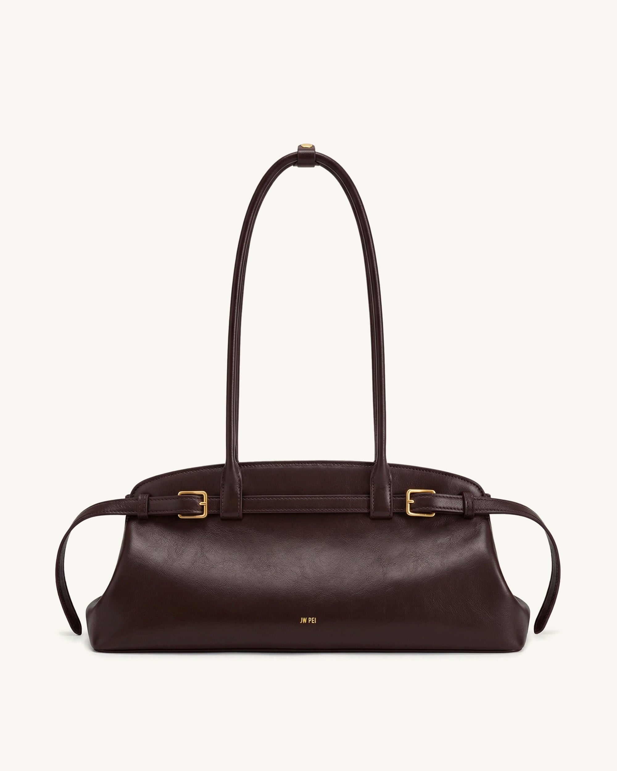 Arden Sac à bandoulière format horizontal avec détail ceinture - Marron foncé