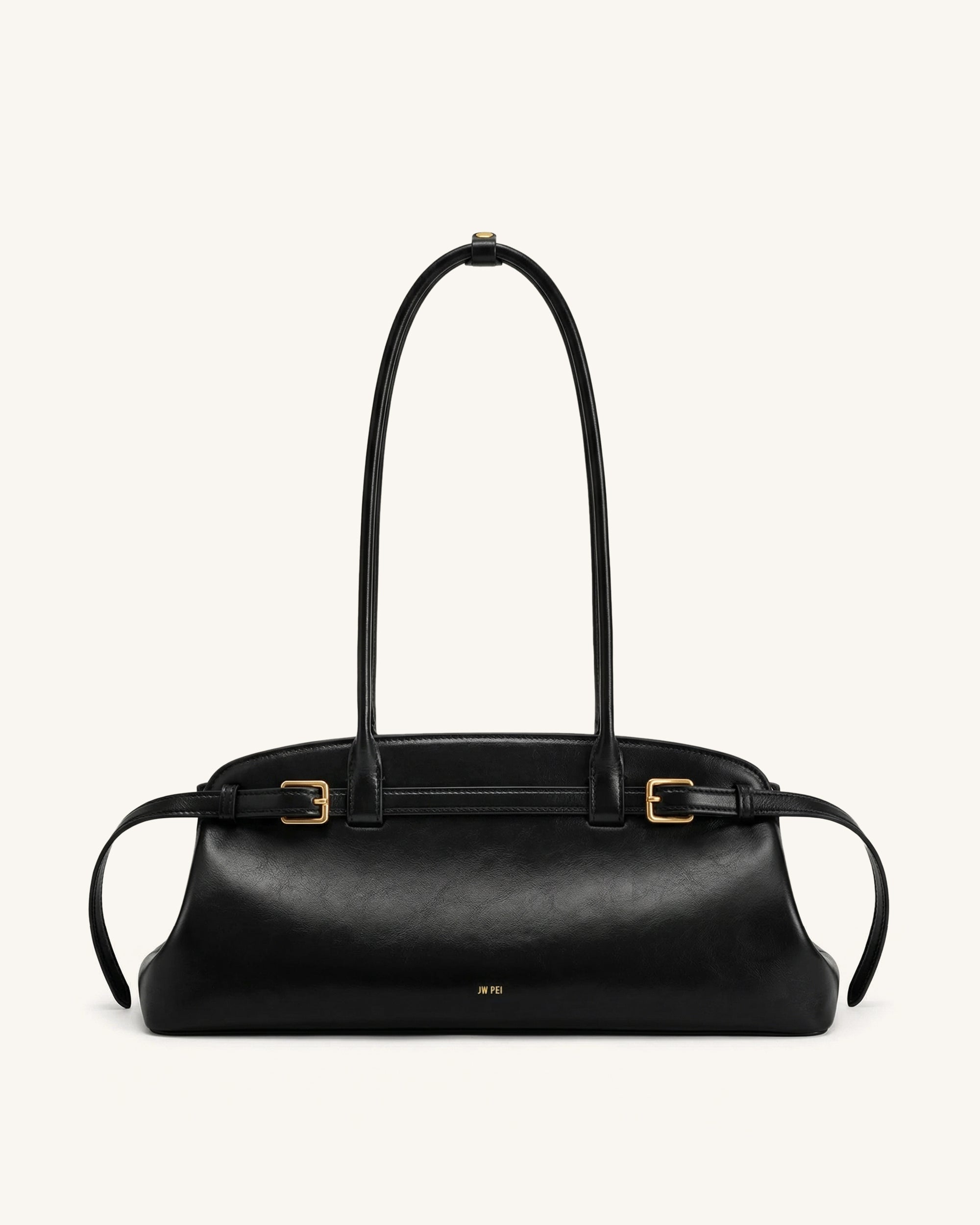 Arden Sac à bandoulière format horizontal avec détail ceinture - Noir