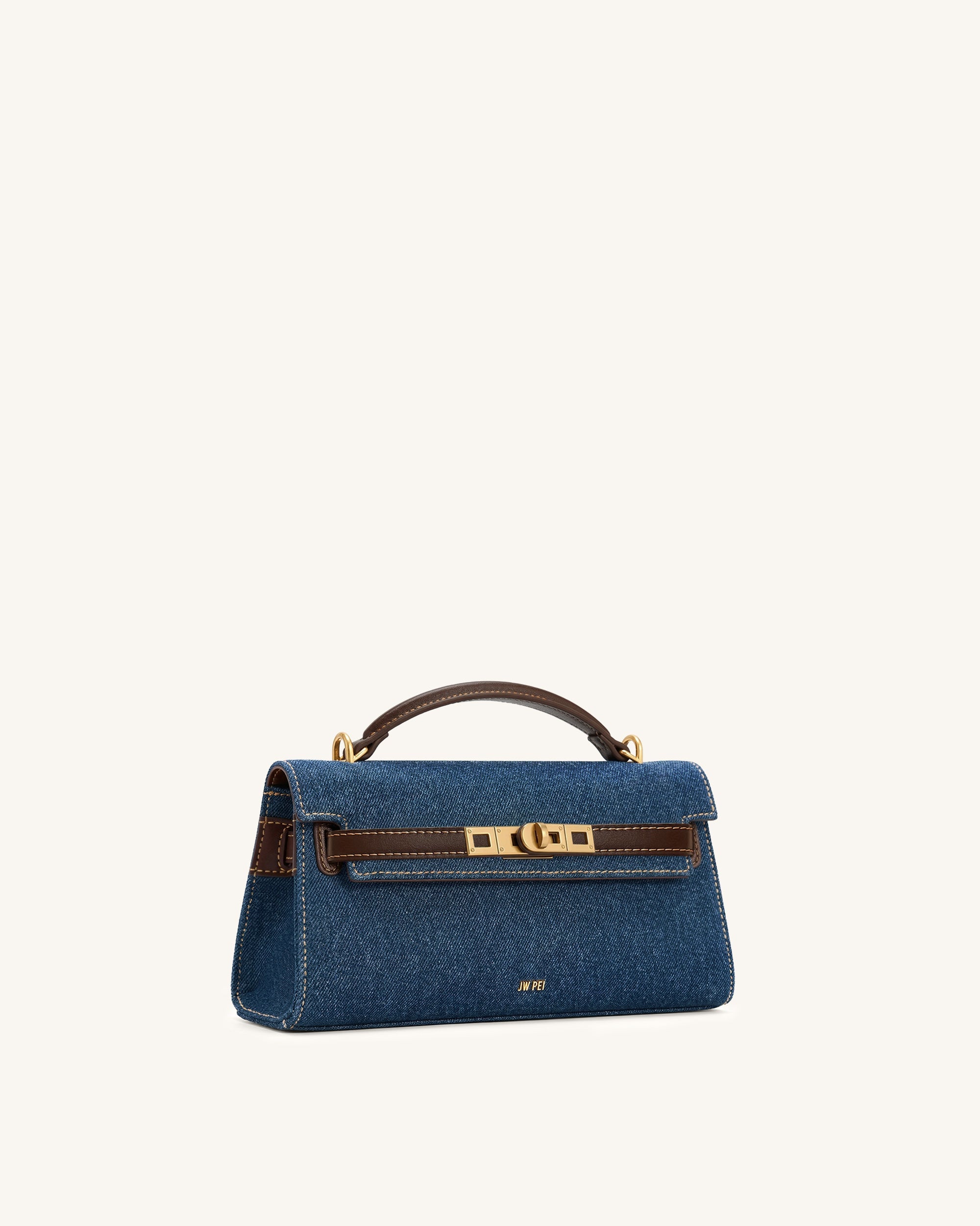 Noor Sac à main à poignée supérieure - Denim bleu