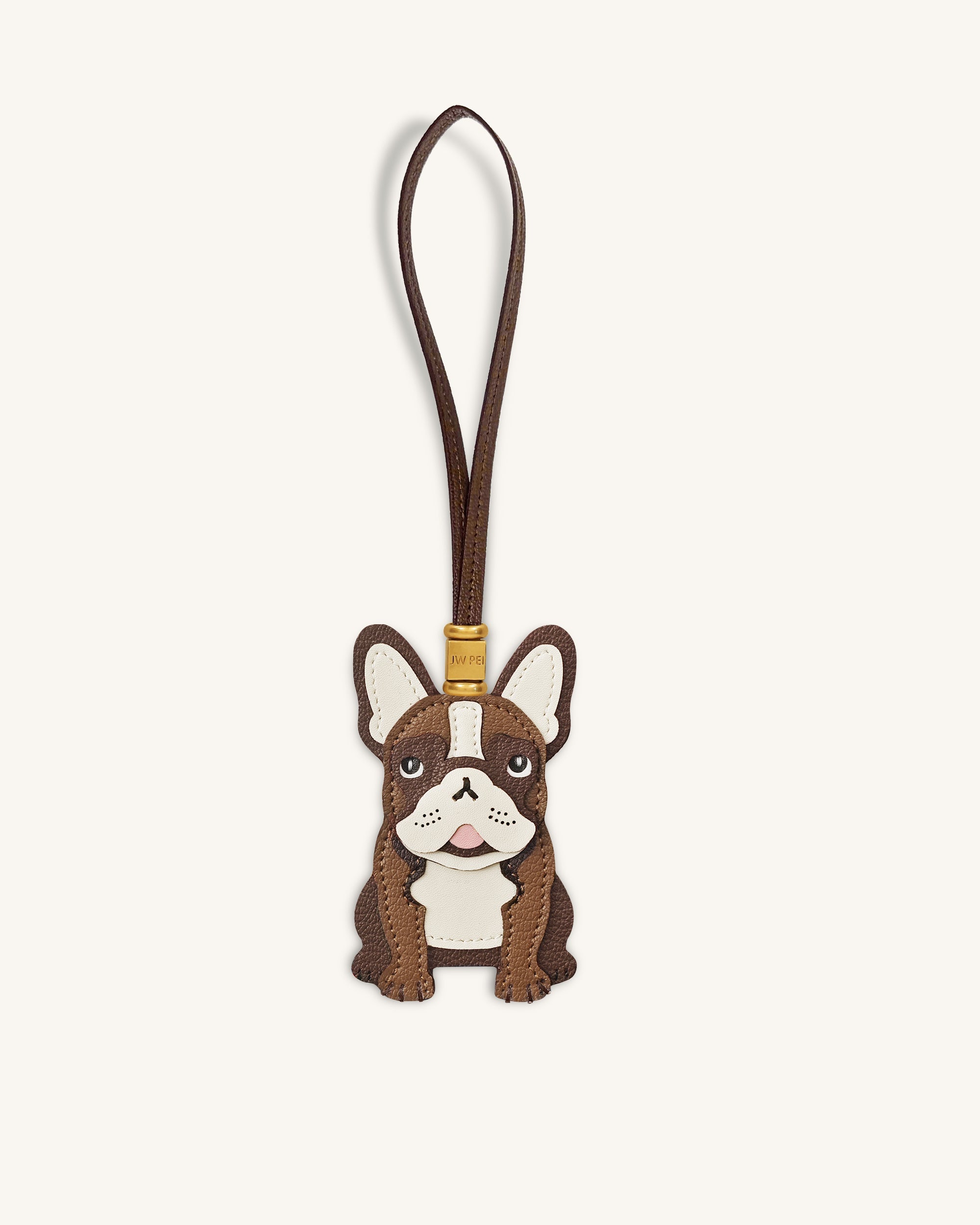 Breloque sac bouledogue français - Marron