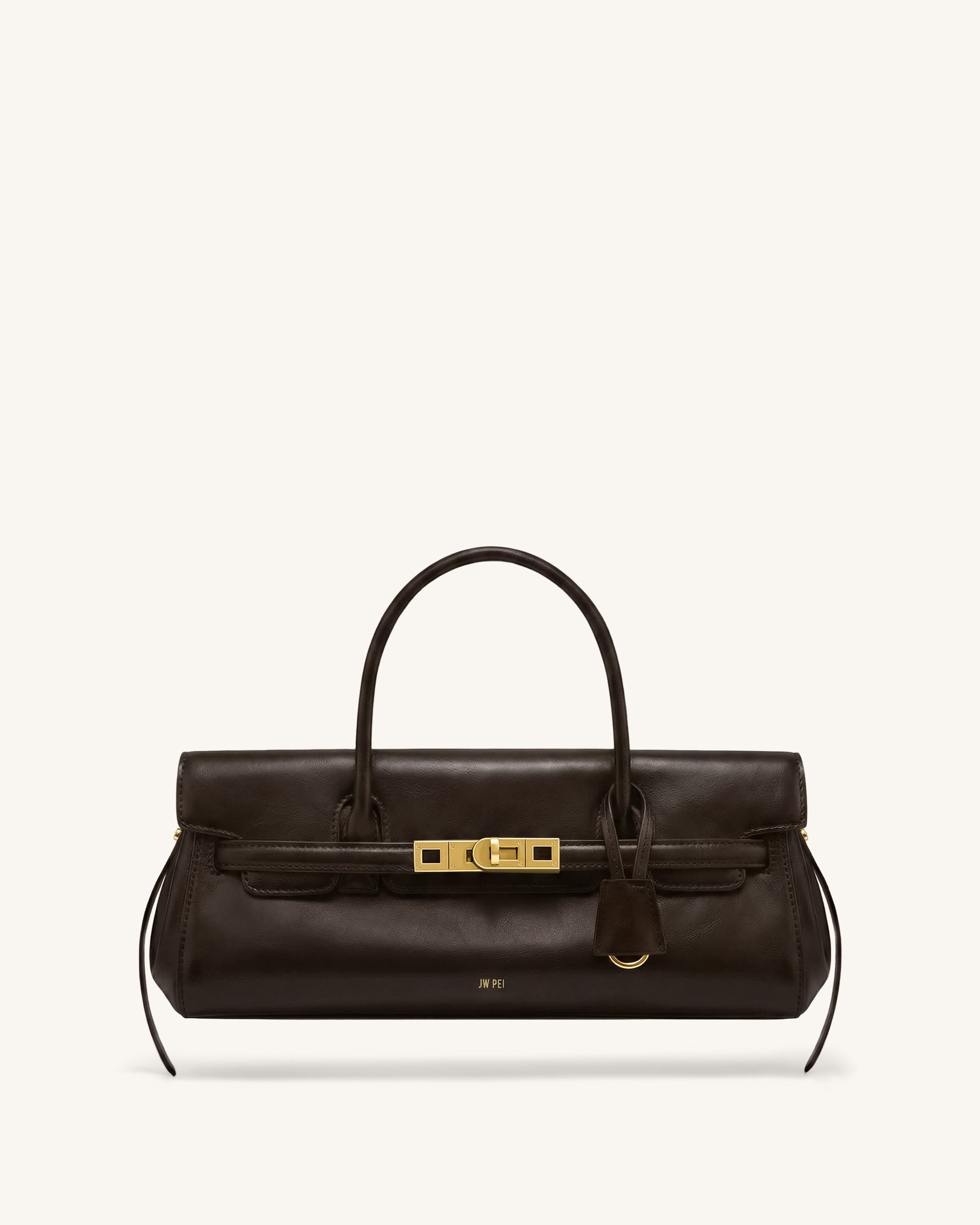 Yara Sac à main porté épaule à petite anse - Café profond