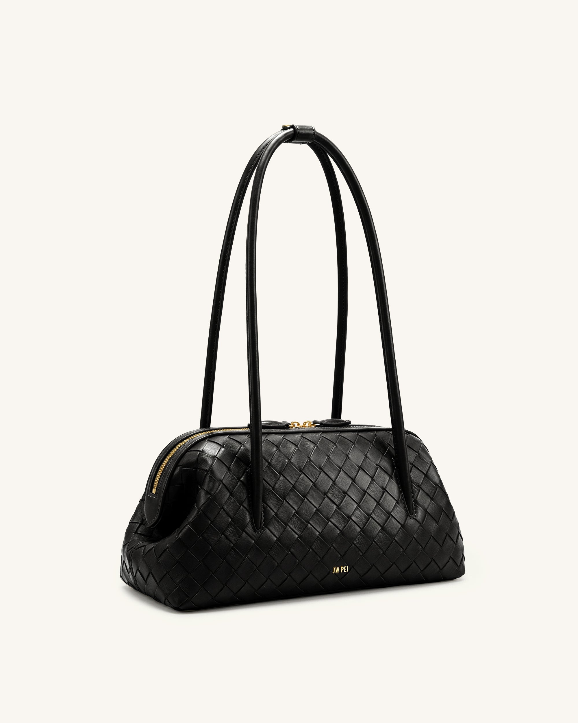 Aveline Sac à bandoulière texturé tissé - Noir
