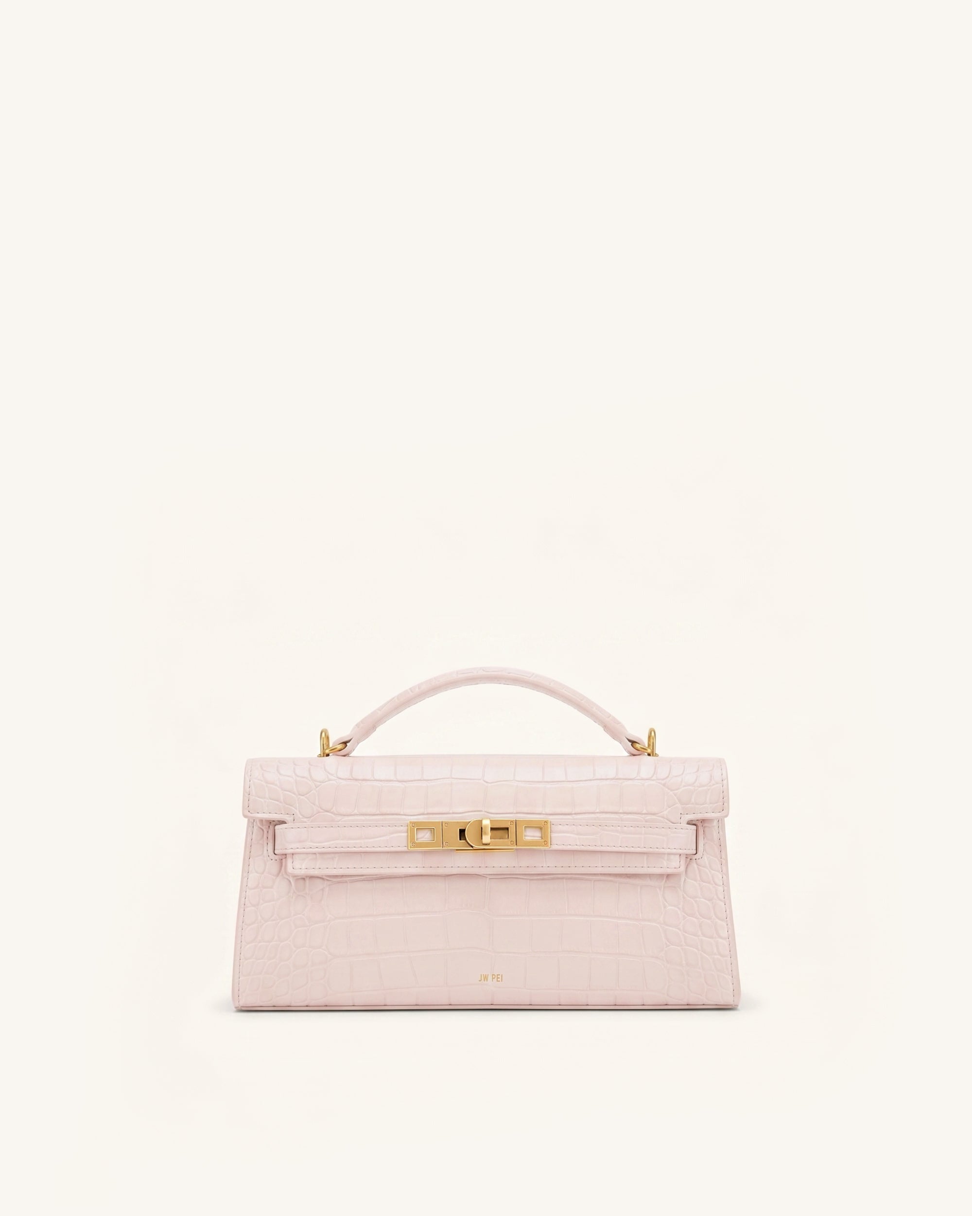 Sac à main supérieur Noor - Crocodile rose