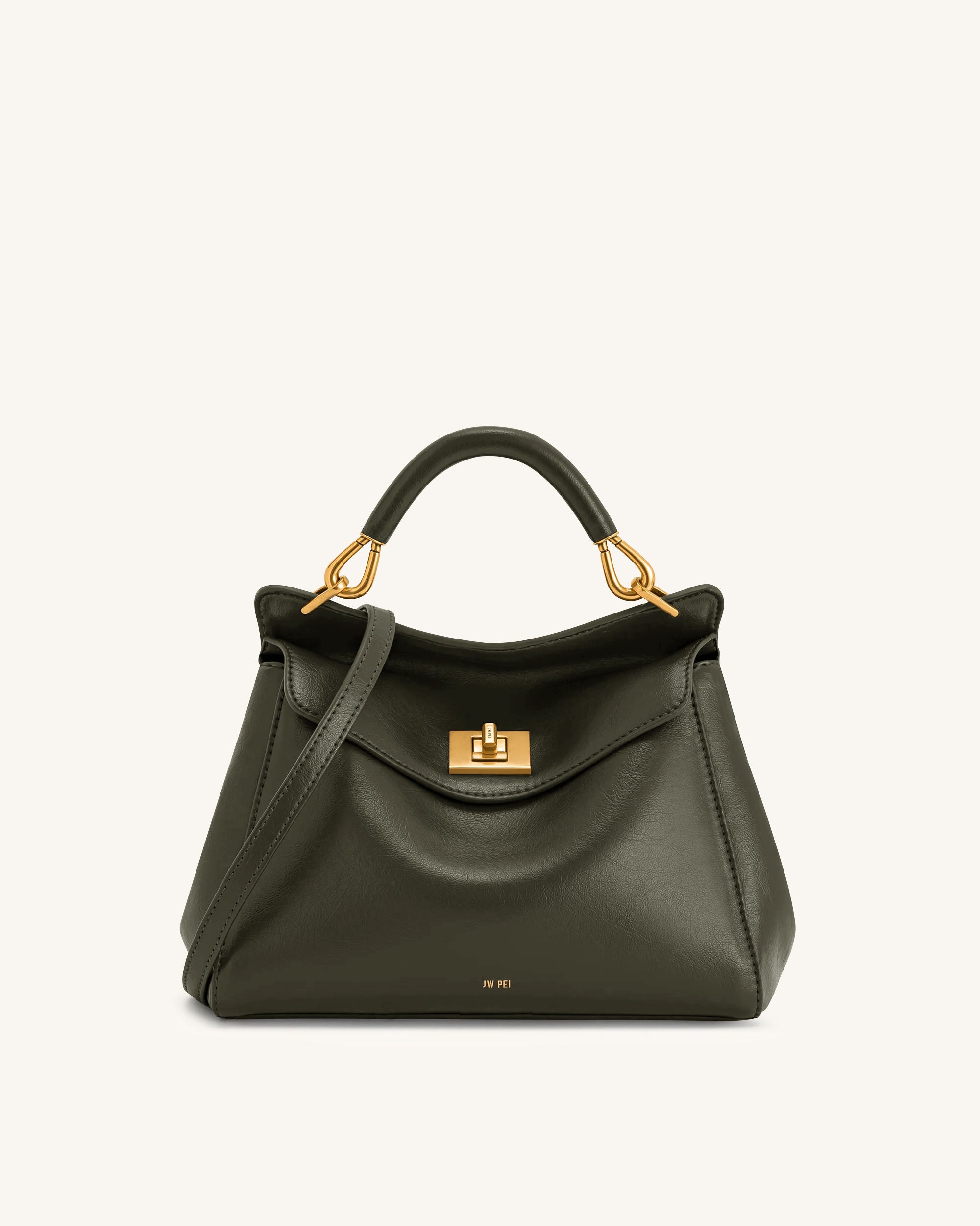 Lucia Sac à main classique à poignée supérieure - Vert olive foncé