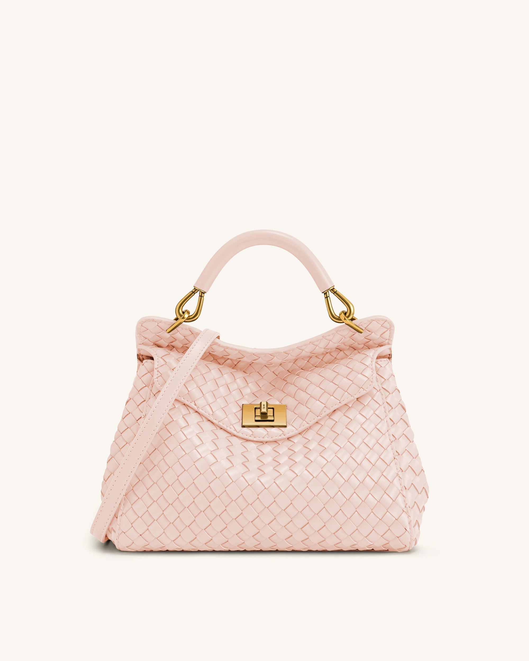 Lucia Sac à main classique tissé à poignée supérieure - Rose