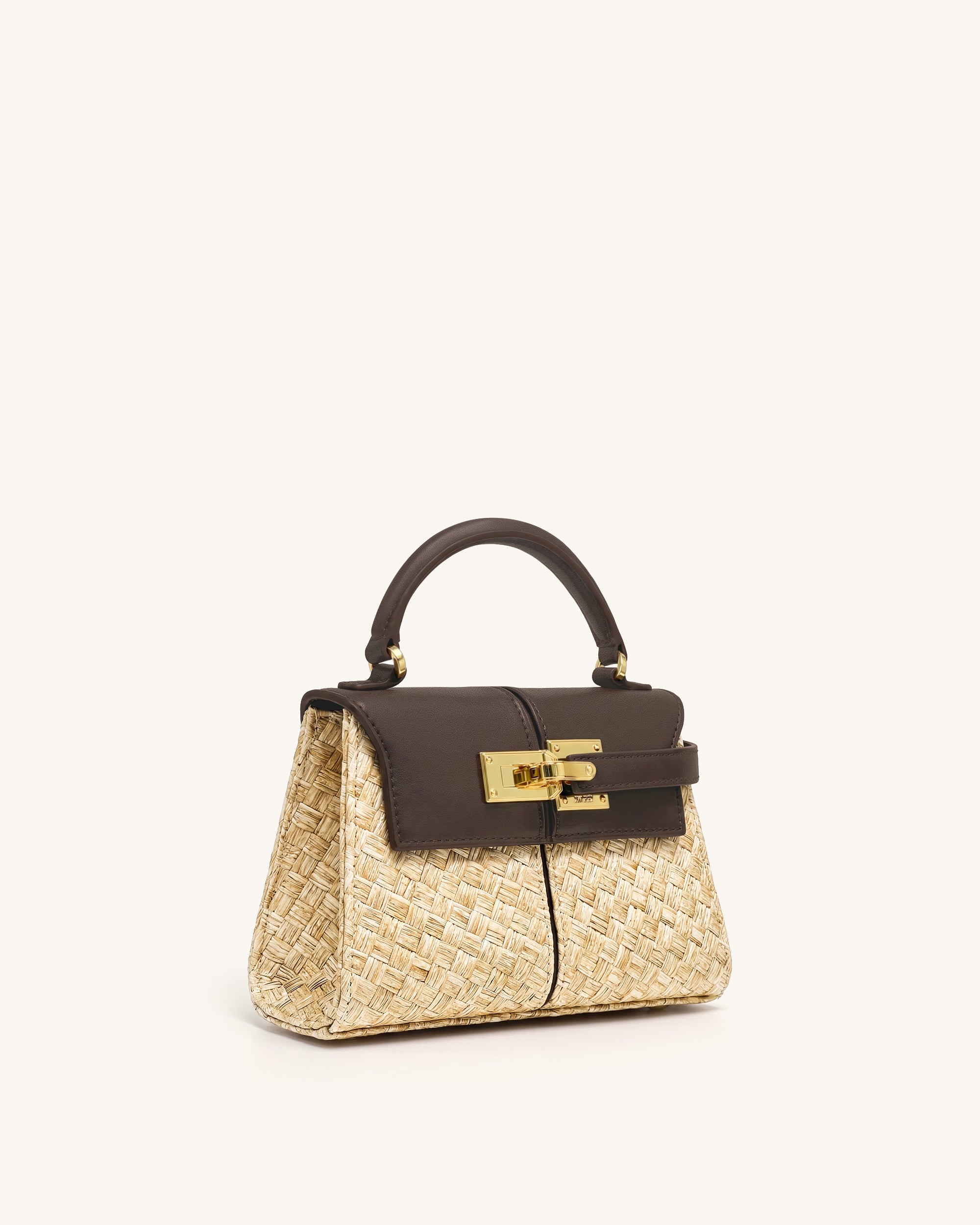 Elise Sac à main en paille synthétique - Marron