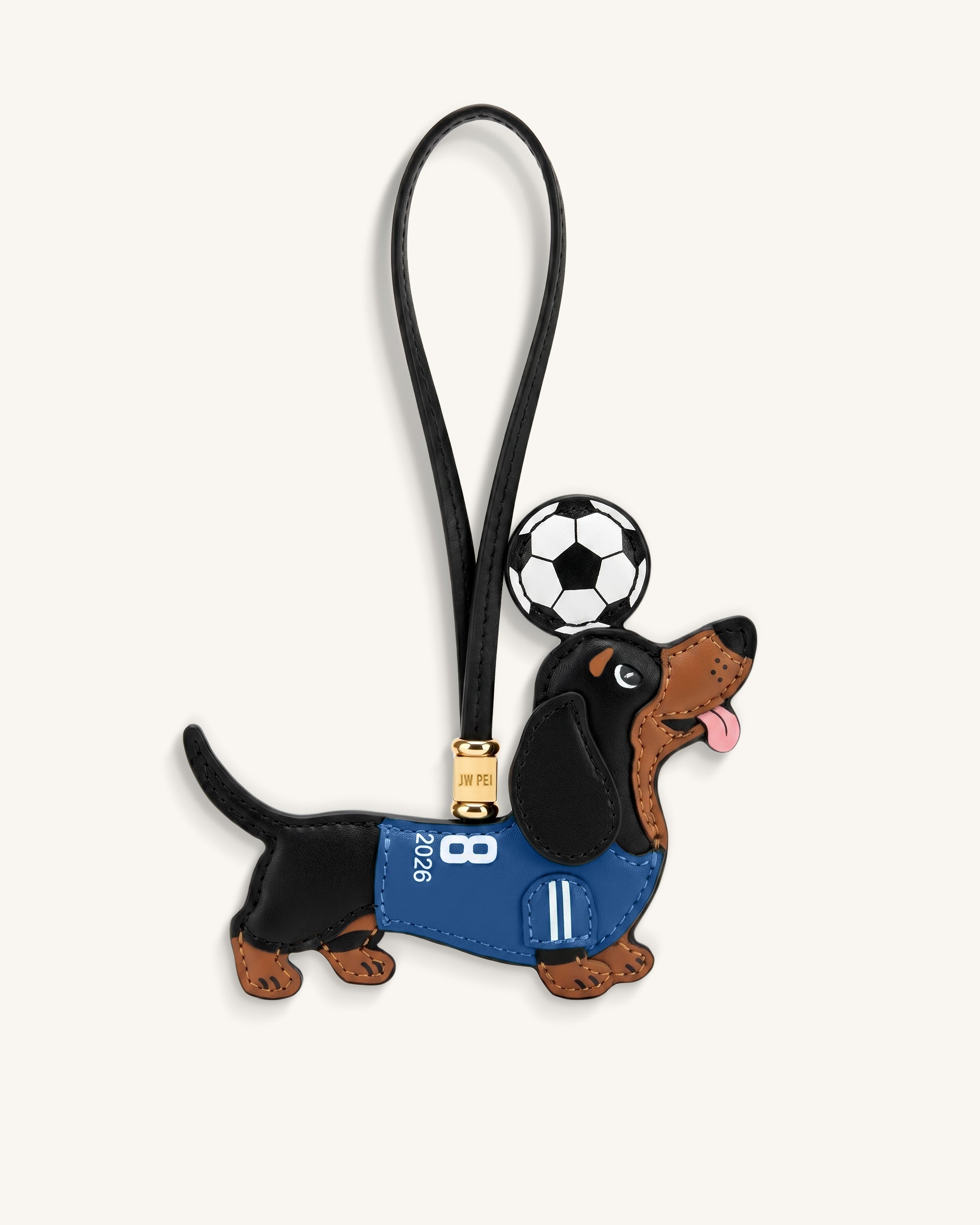 Breloque Sac Maillot de Foot Teckel Coupe du Monde - Bleu